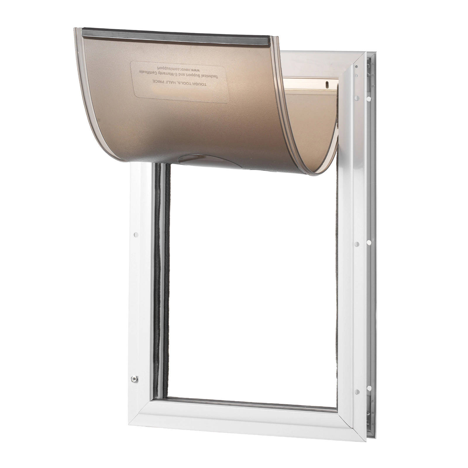 HONGGE Pet Door for Cats and Dogs, Medium, Aluminum Frame with Lock and PVC Flap, Weatherproof, Easy Install, White
