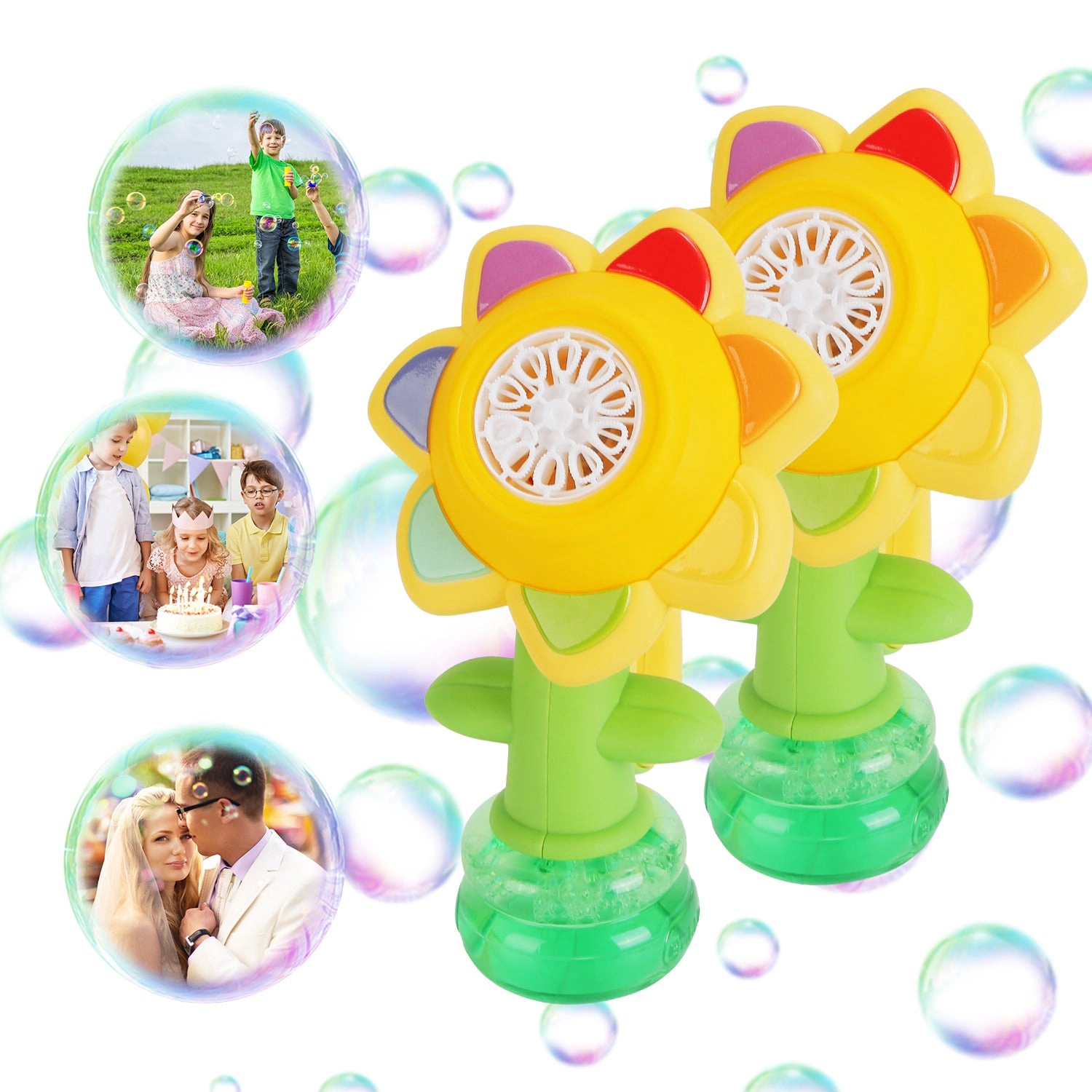 GBruno 2-Piece Dancing Sunflower Bubble Machines