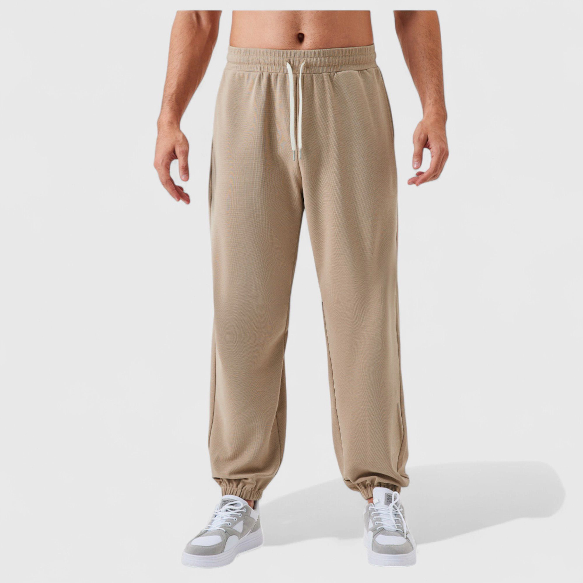 Anna-Kaci Men's Jogger Pants with Drawstring Waistband and Elastic Cuffs