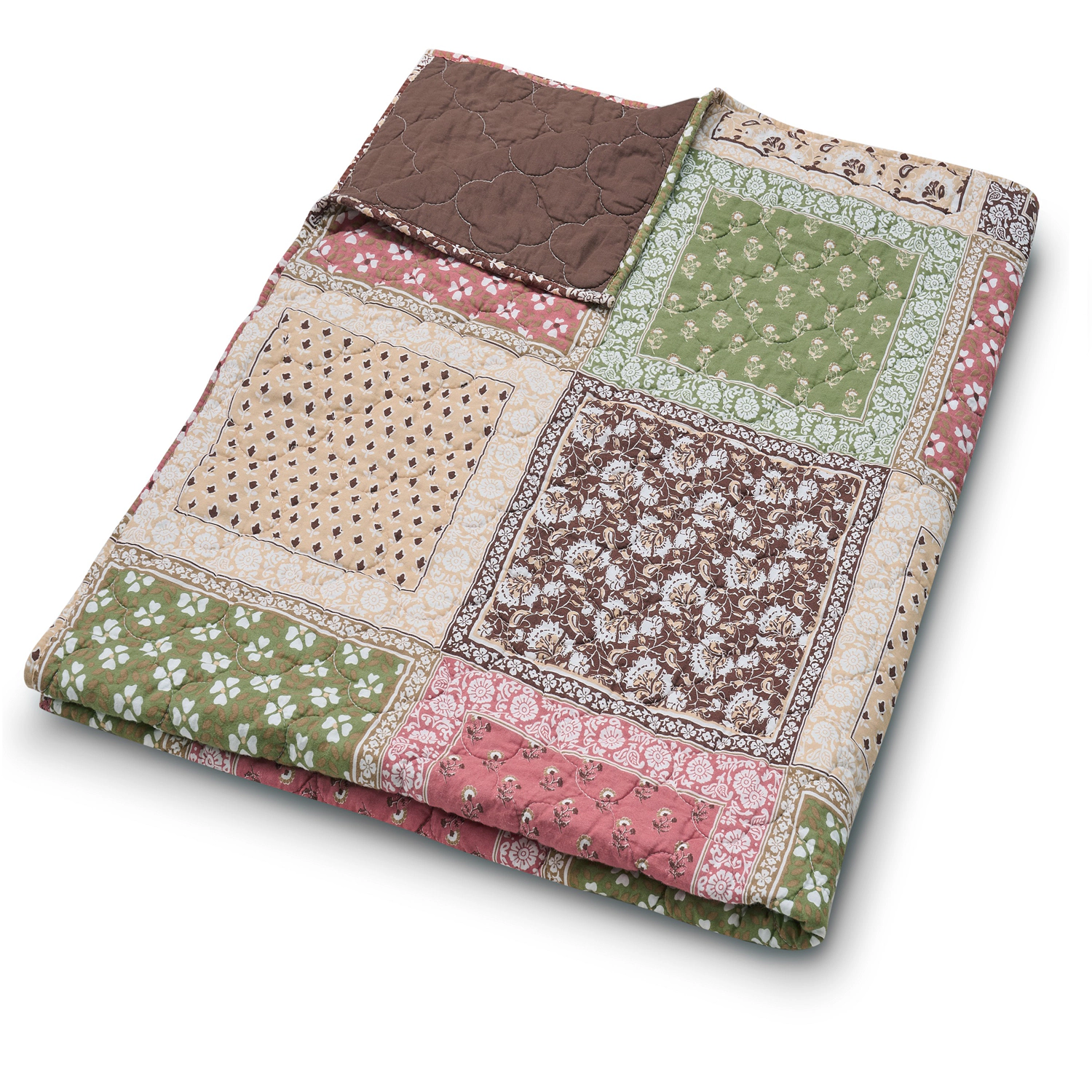 Greenland Home Fashion Priya 100% Cotton Reversible Accessory Throw Blanket 50" x 60" Multicolor