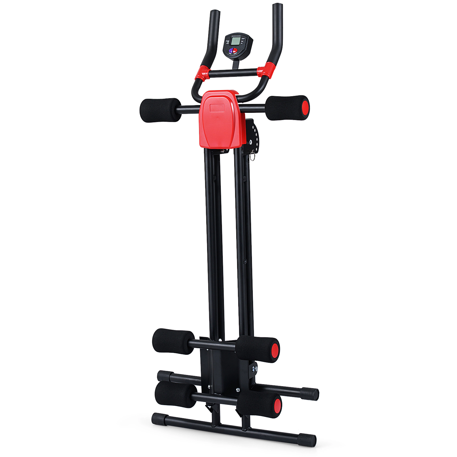 SUGIFT Black Folding Ab Workout Machine with 6-Level Incline and EVA Foam Pad 21-in D 36-in H 440-lb User Capacity