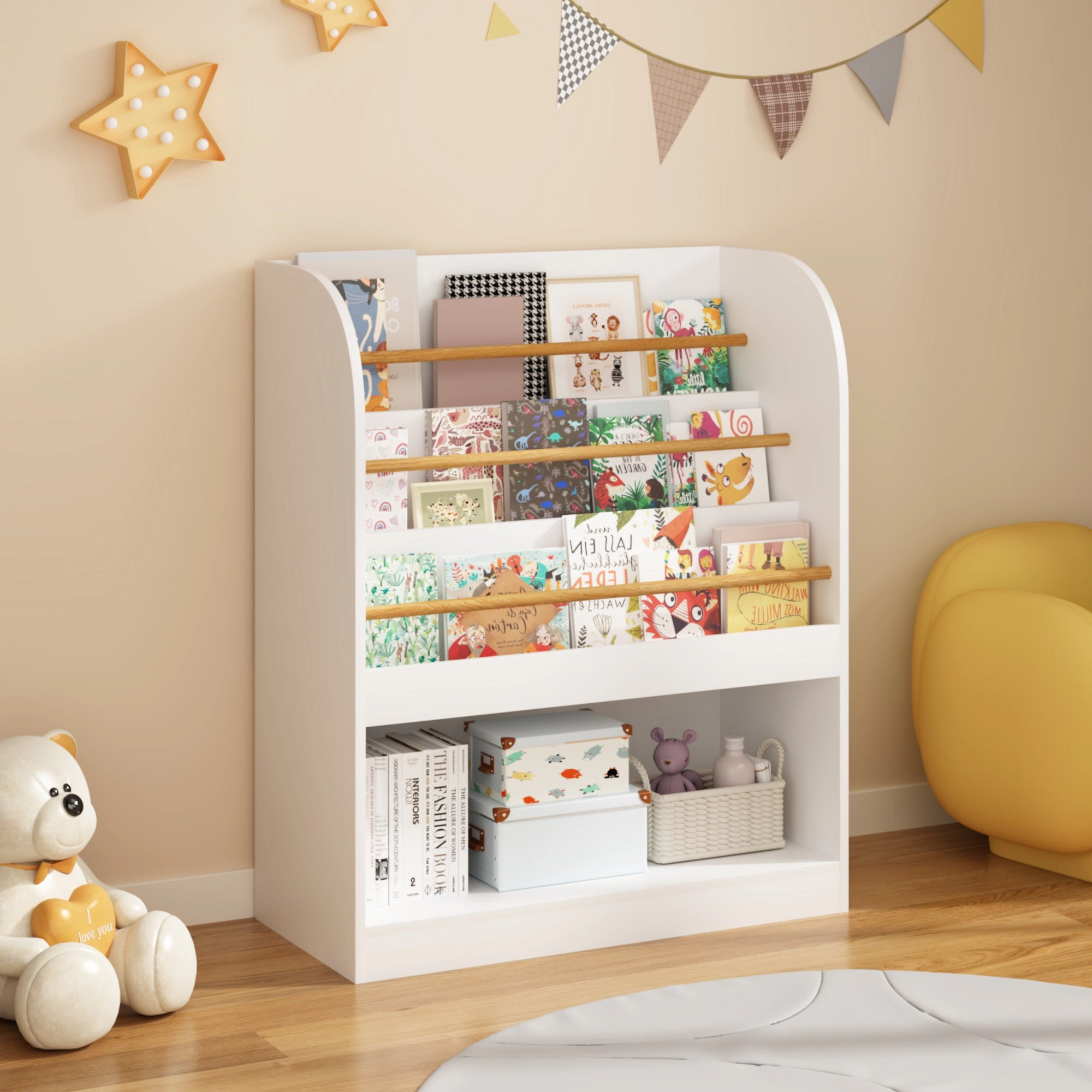 GBruno 3-Tier Front-Facing Kids Bookshelf