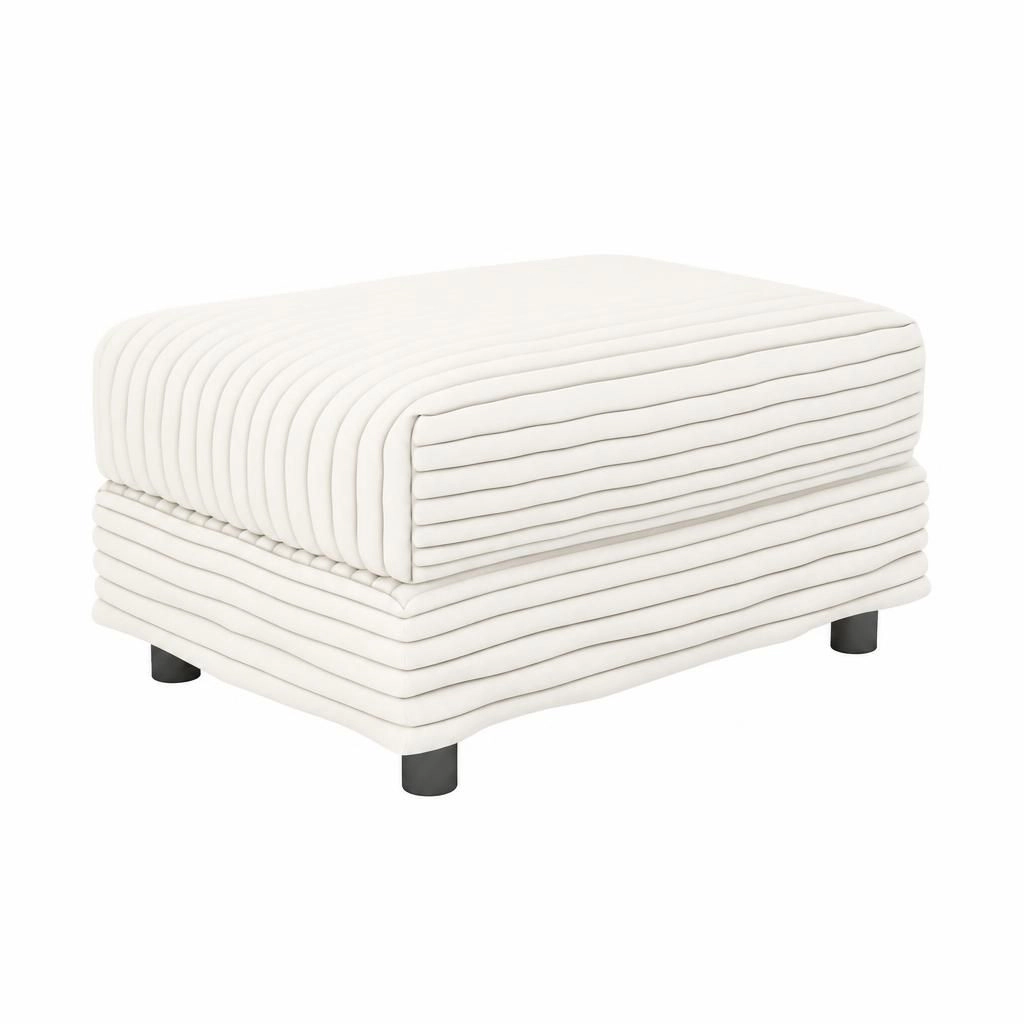 GOODSILO Upholstered Corduroy Rectangular Ottoman Versatile Footrest