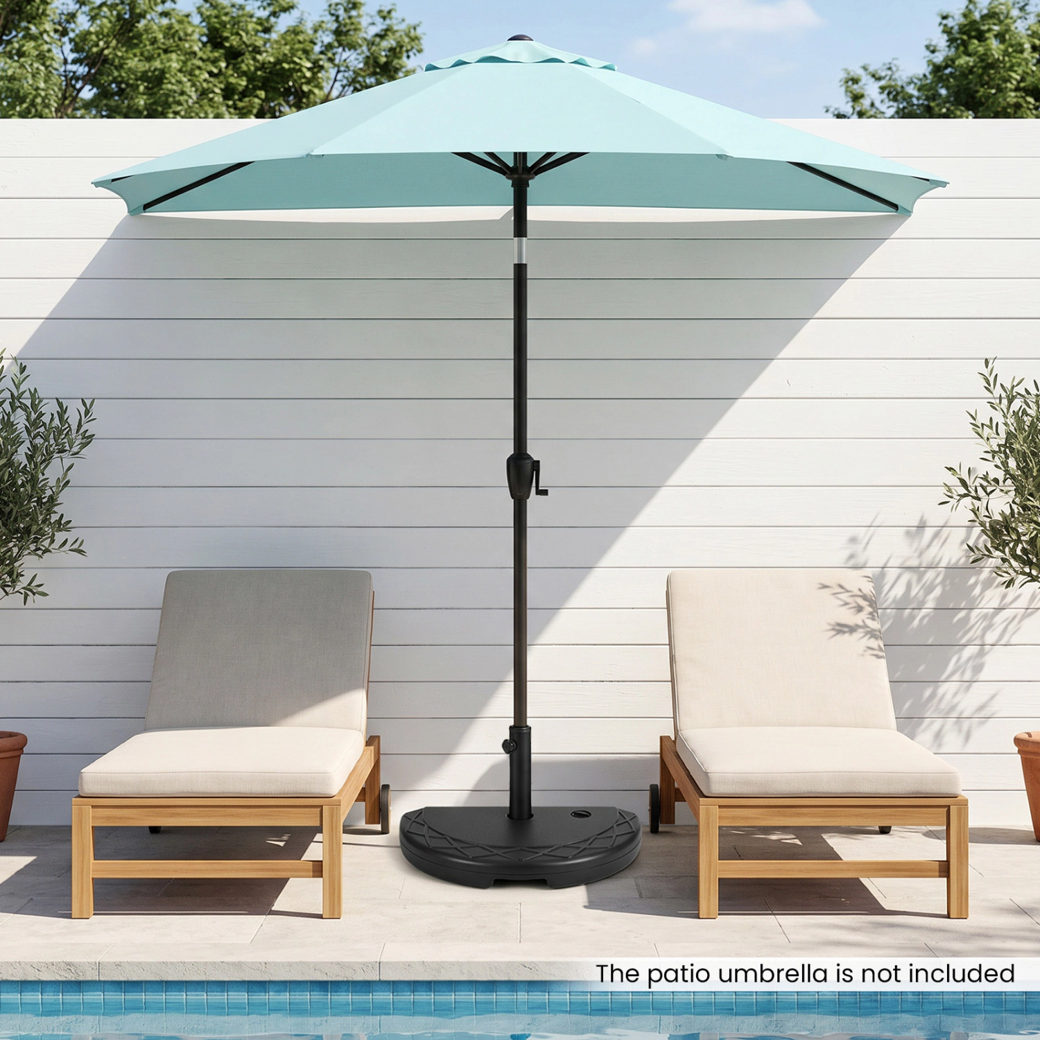 Slickblue Balcony Half Umbrella Base Stand Fillable Sand Water Weight for Compact Outdoor Shade Setup