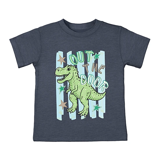 The Juniper Shop - Toddler Short Sleeve Graphic T-Shirt - Out The Door Dinosaur