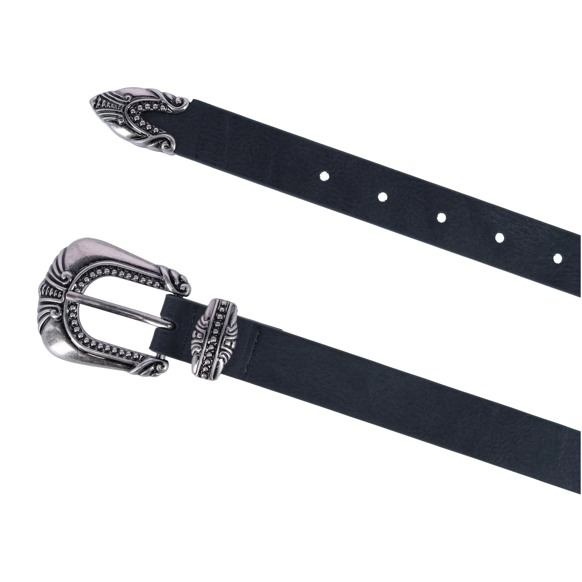 CTM Women's 3 Piece Skinny Western Belt
