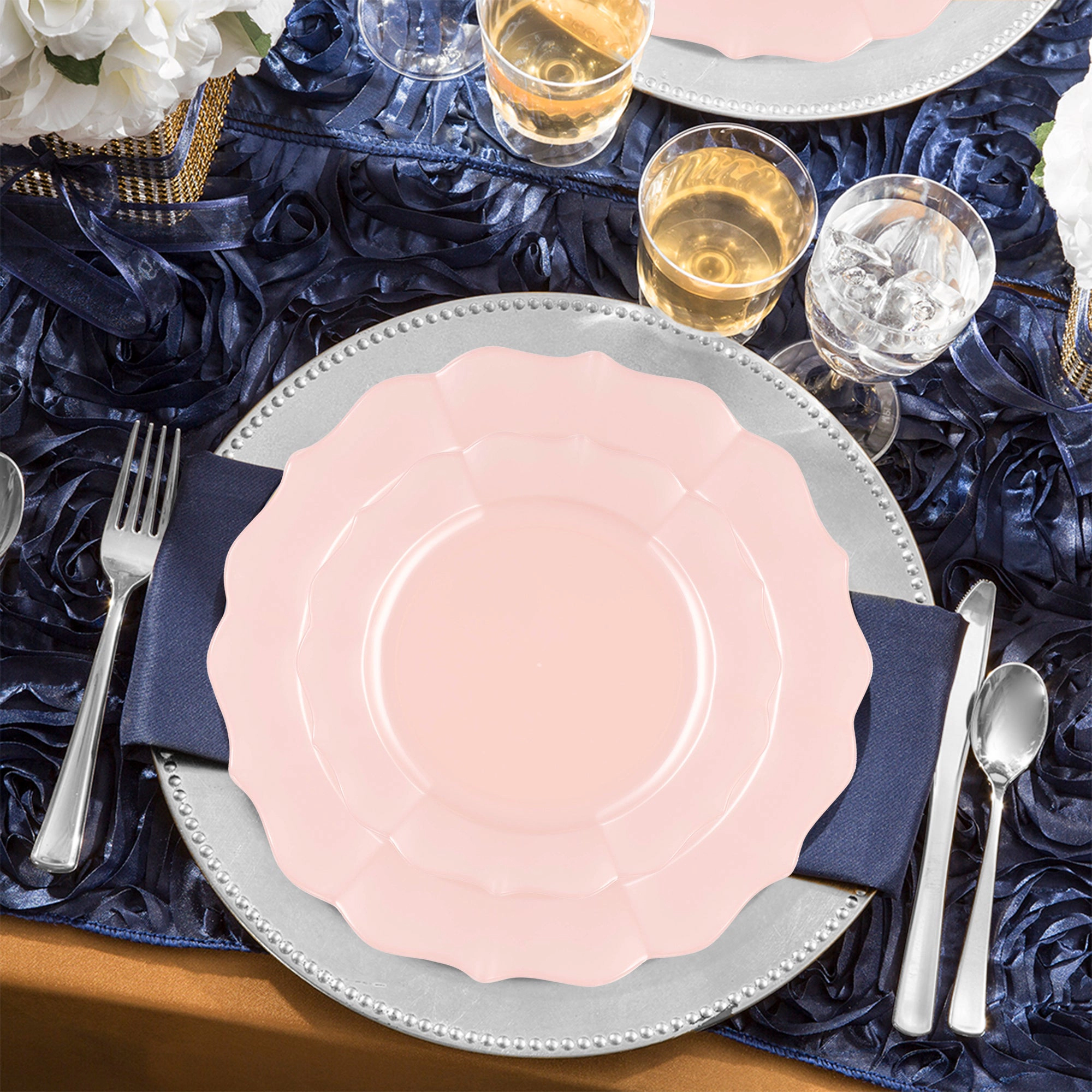 Smarty Had A Party Pearl Pink Round Lotus Plastic Wedding Value Set