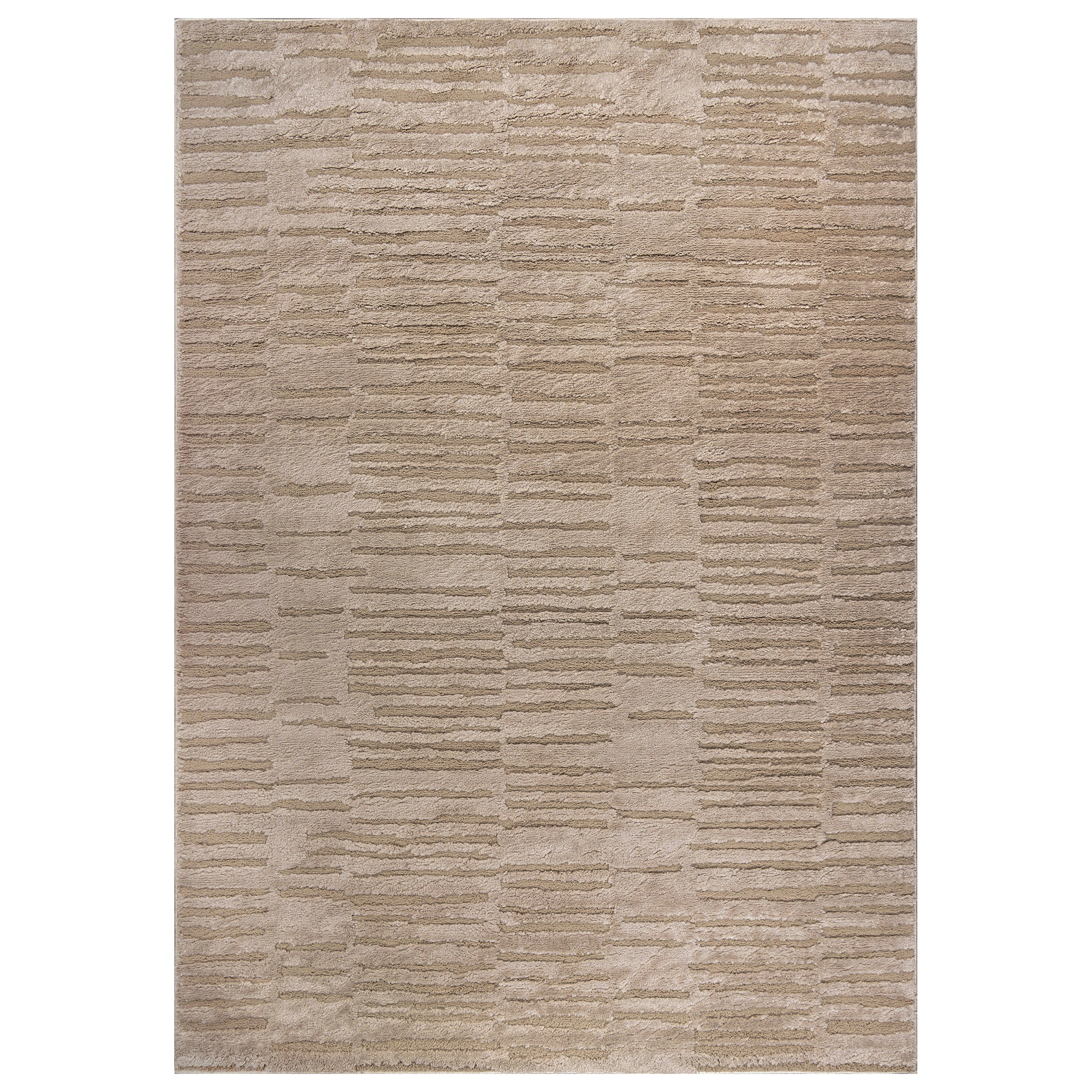 World Rug Gallery Horizontal Dash Soft Shag High-Low Indoor Area