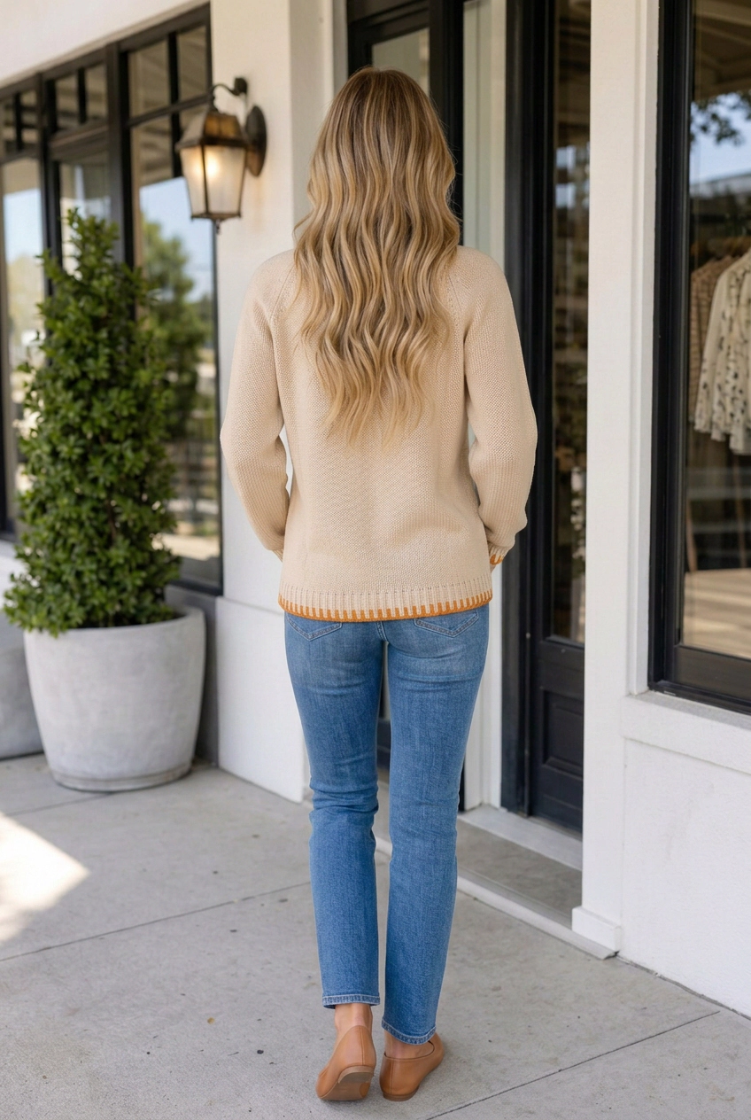 Threaded Pear Women's Kiera Long Sleeve Sweater Top
