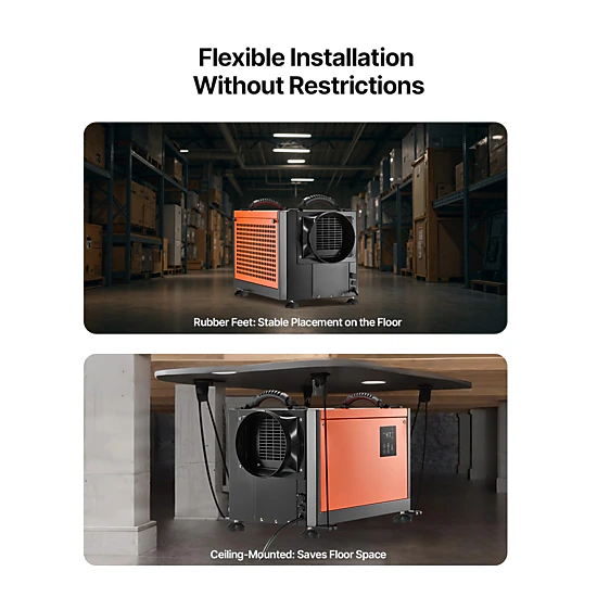 HONGGE Commercial Dehumidifier with Drain Hose Portable Crawl Space Dehumidifiers for Basement Storage Room Industrial