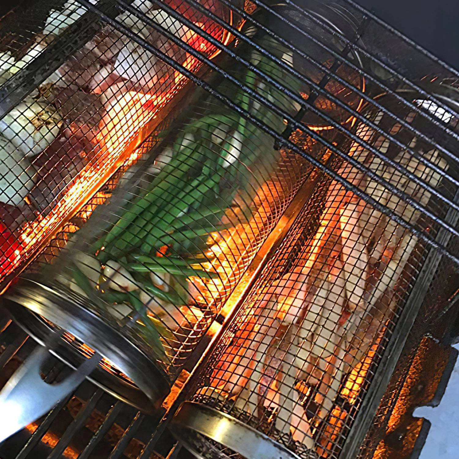 GBruno 2-Pc Stainless Steel BBQ Rolling Basket