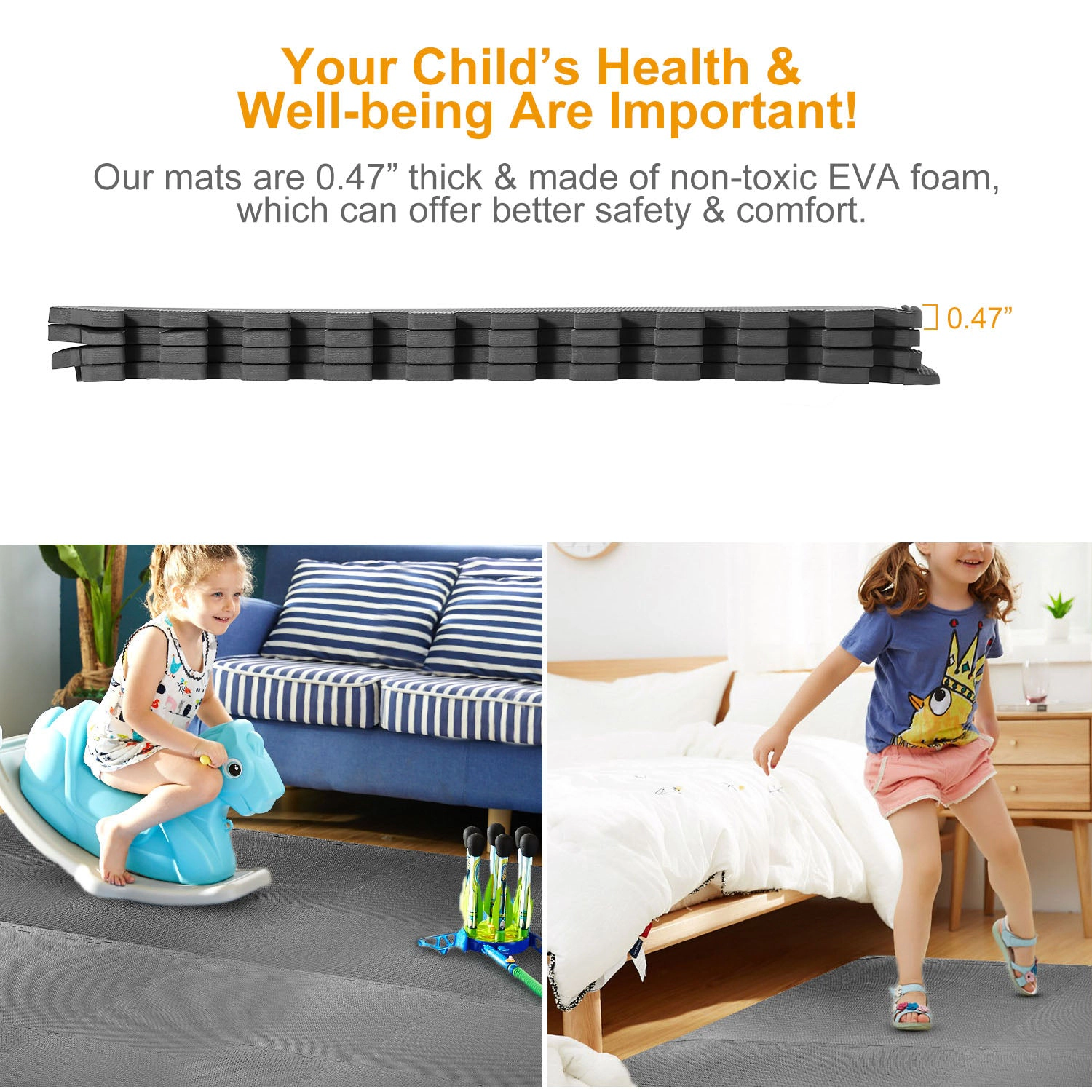 GBruno EVA Foam Interlocking Exercise Mat, 4 Pcs