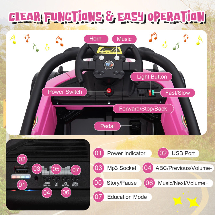 Hivvago 12V Kids Ride on Electric Formula Racing Car with Remote Control