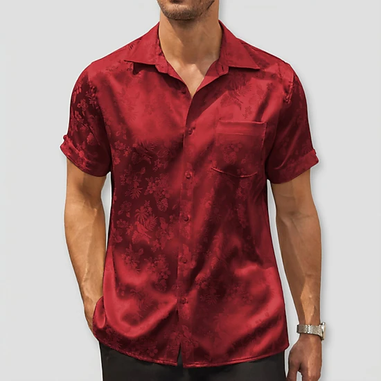 COOFANDY Mens Casual Short Sleeve Shirts  Tropical Leaf Print Button Up Tops