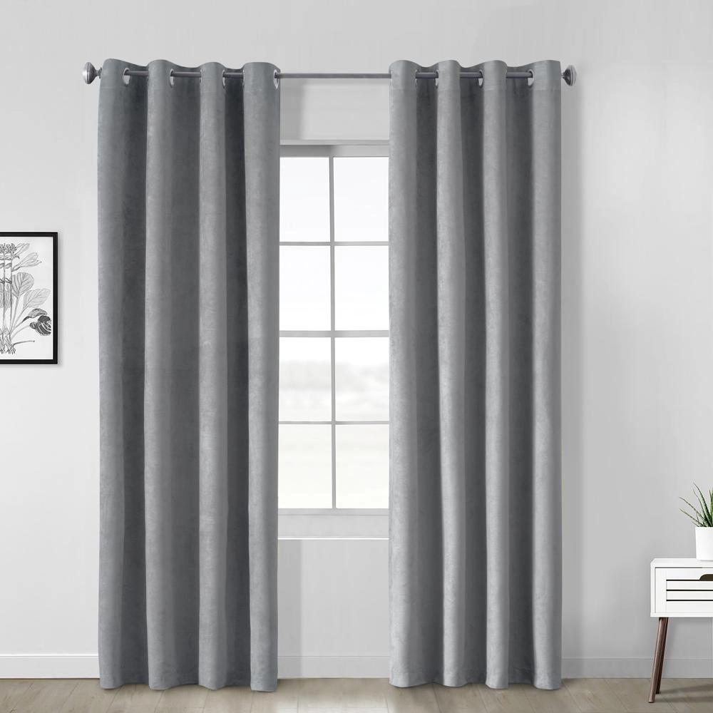 Thermaplus Navar Blackout Window Treatment Grommet Curtain Panel for Bedroom Livingroom 54" x 108" Dark Grey