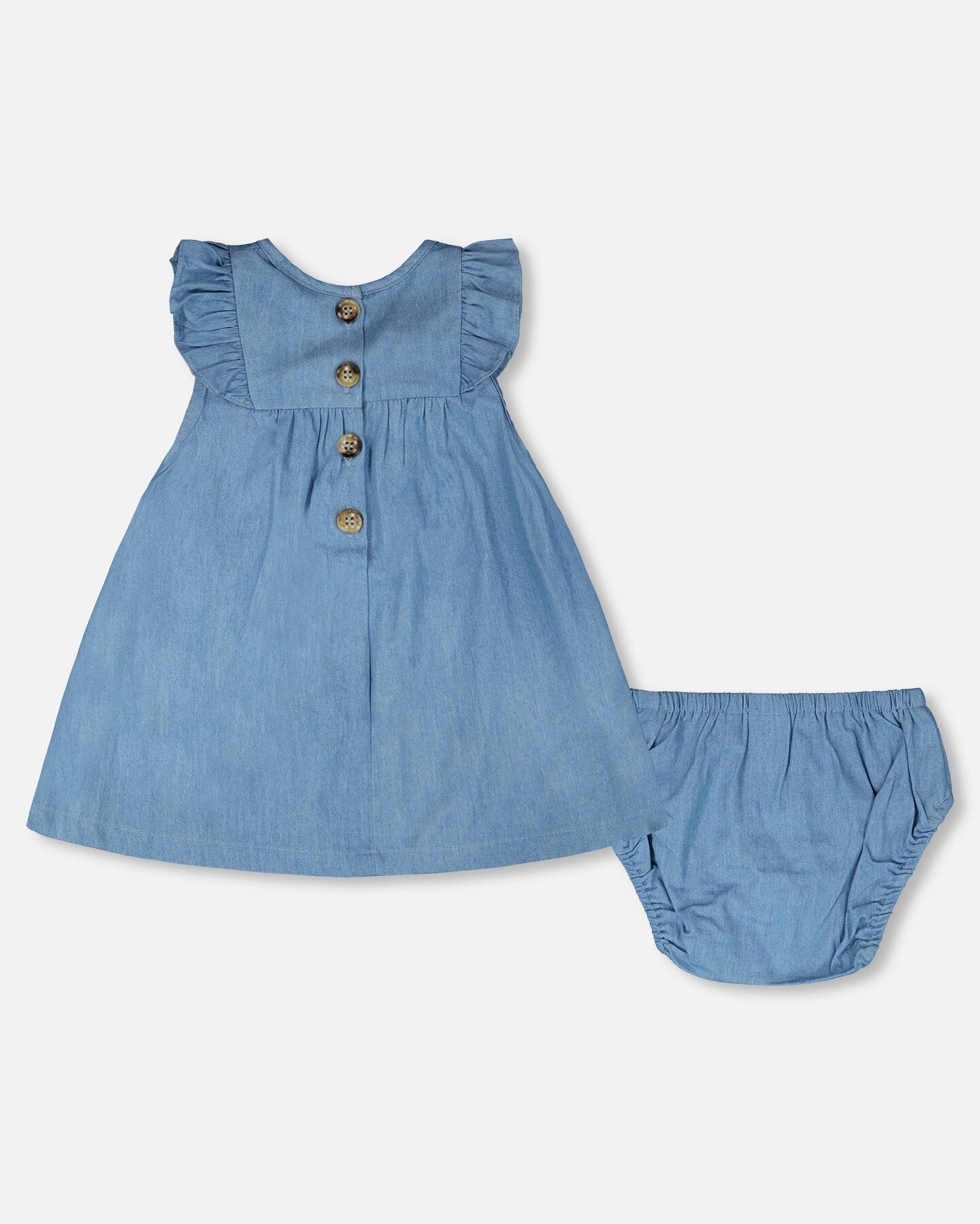 Deux par Girls Chambray Dress and Bloomer Set