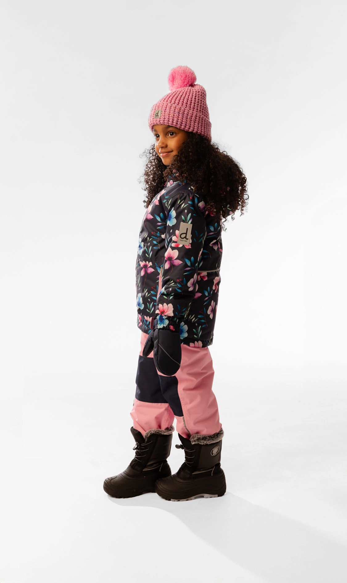 Deux par Girls Floral Print Lightweight Two Piece Chill Snowsuit with Hooded Jacket and Snow Pants