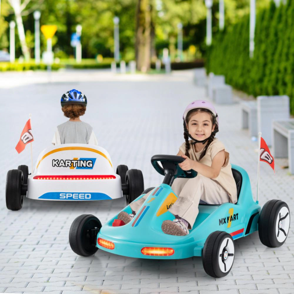 Hivvago 12V Electric Go Kart for Kids Race Toy with Remote Control and Music
