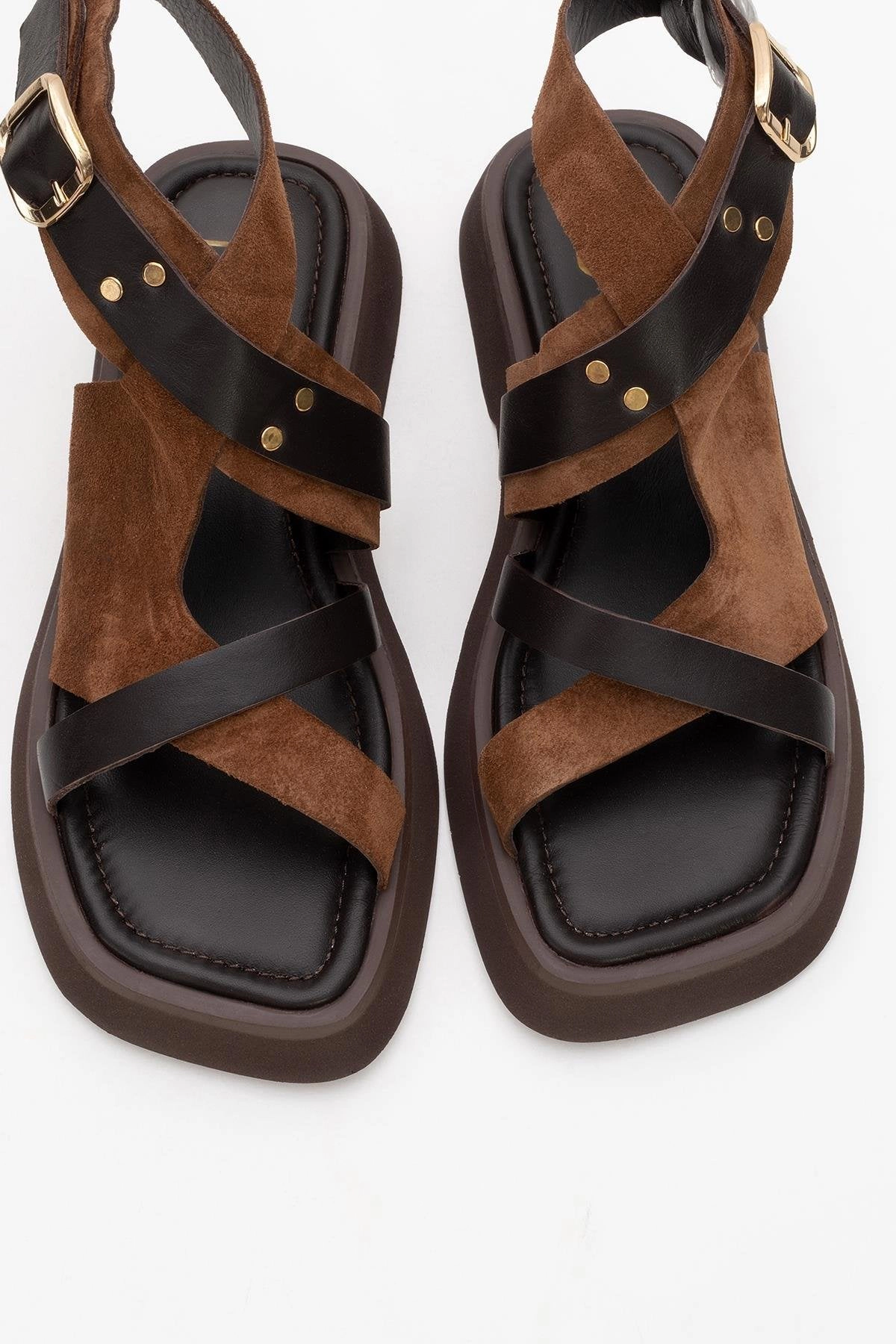 Forever & Always Womens Minnea Suede Leather Sandals