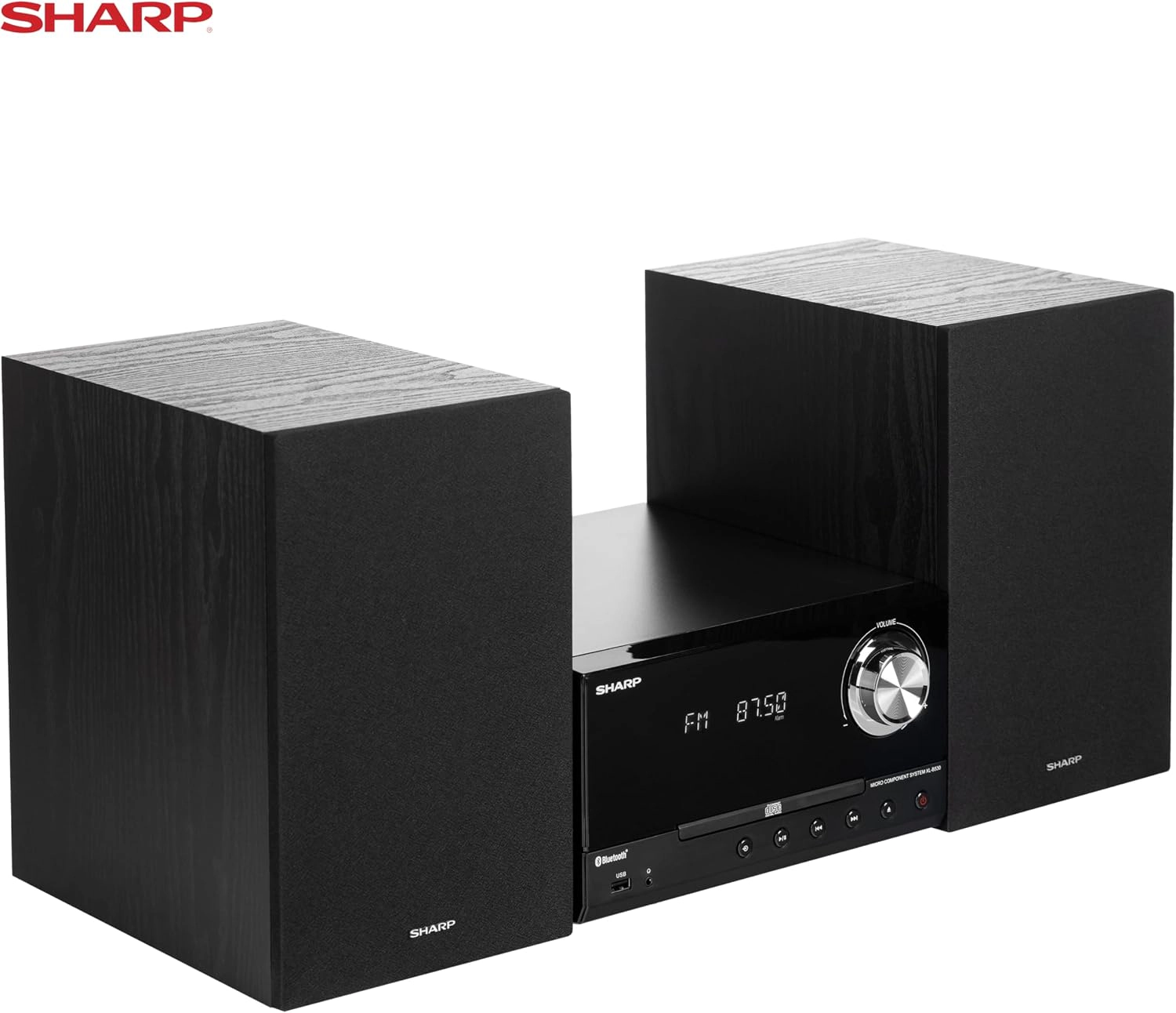 Sharp XL-B530 Micro Component Bluetooth CD Stereo System - Black Oak