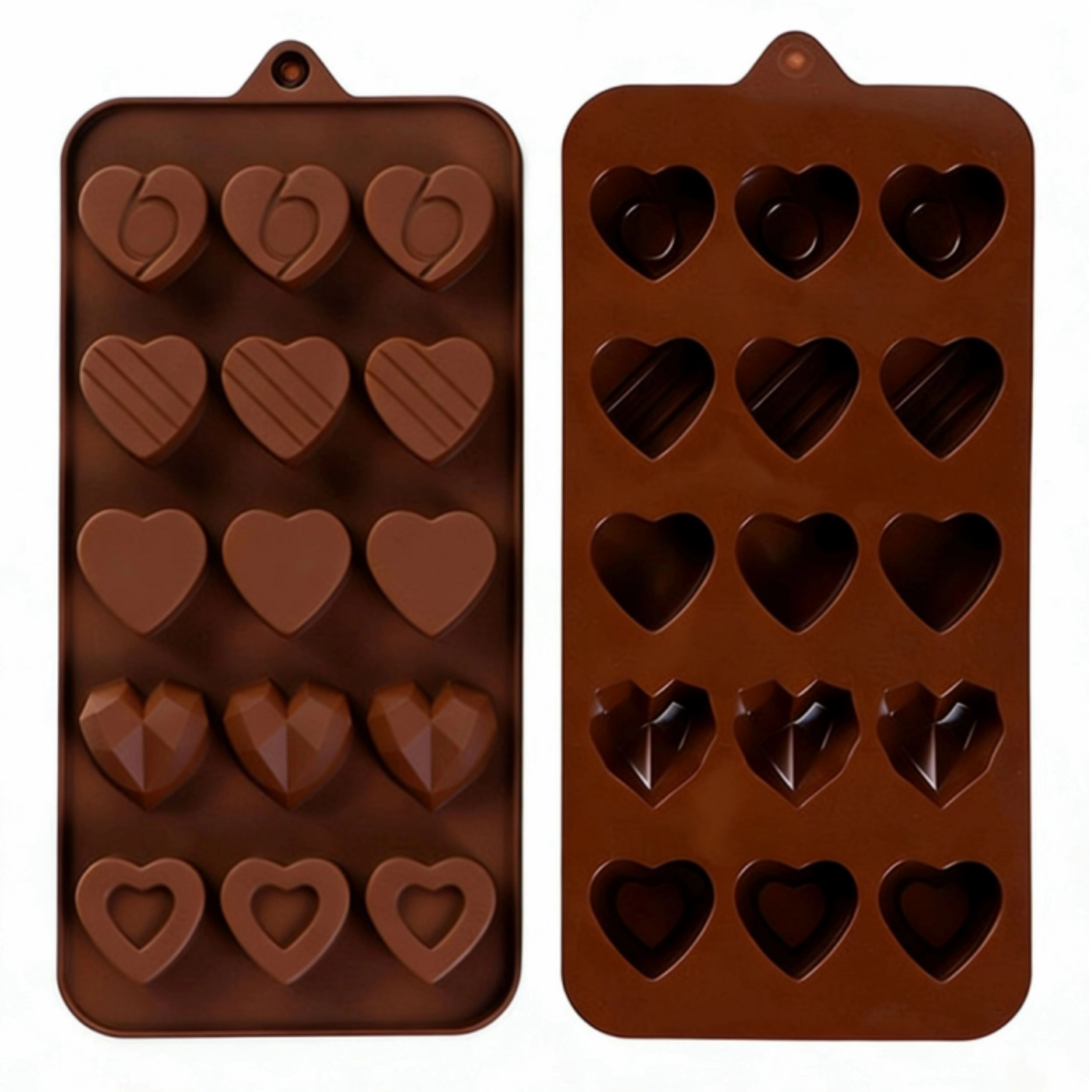 Kitcheniva 4.0 x 8.7 Inch Silicone Heart Design Chocolate Drop Mold With 5 Unique Designs