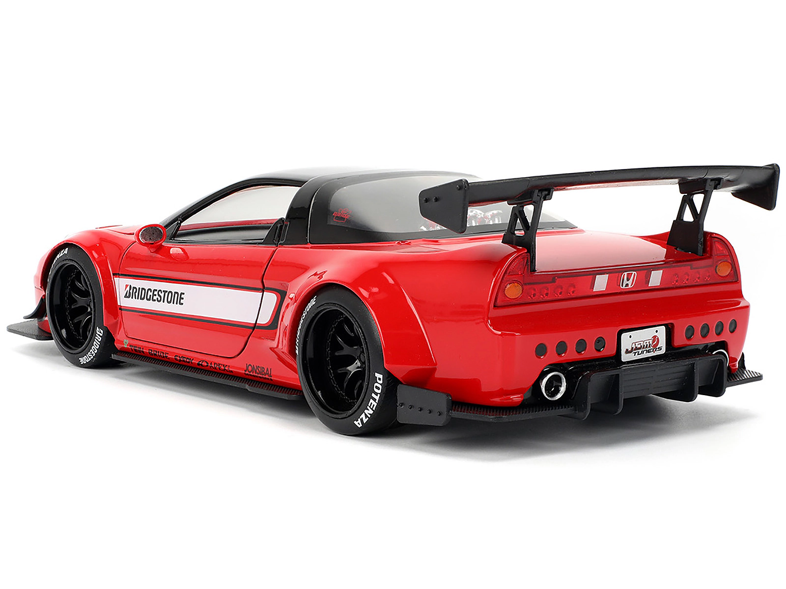Jada 2002 Honda NSX-R RHD (Right Hand Drive) "Bridgestone" Red with Black Top and White Stripes "JDM Tuners"