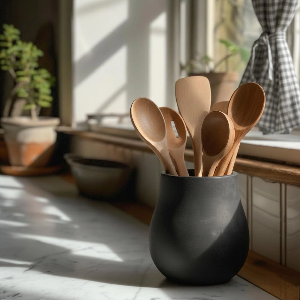 WZK Farmhouse 10 Pcs Ceramic Cooking Tool Kitchen Utensil Holder