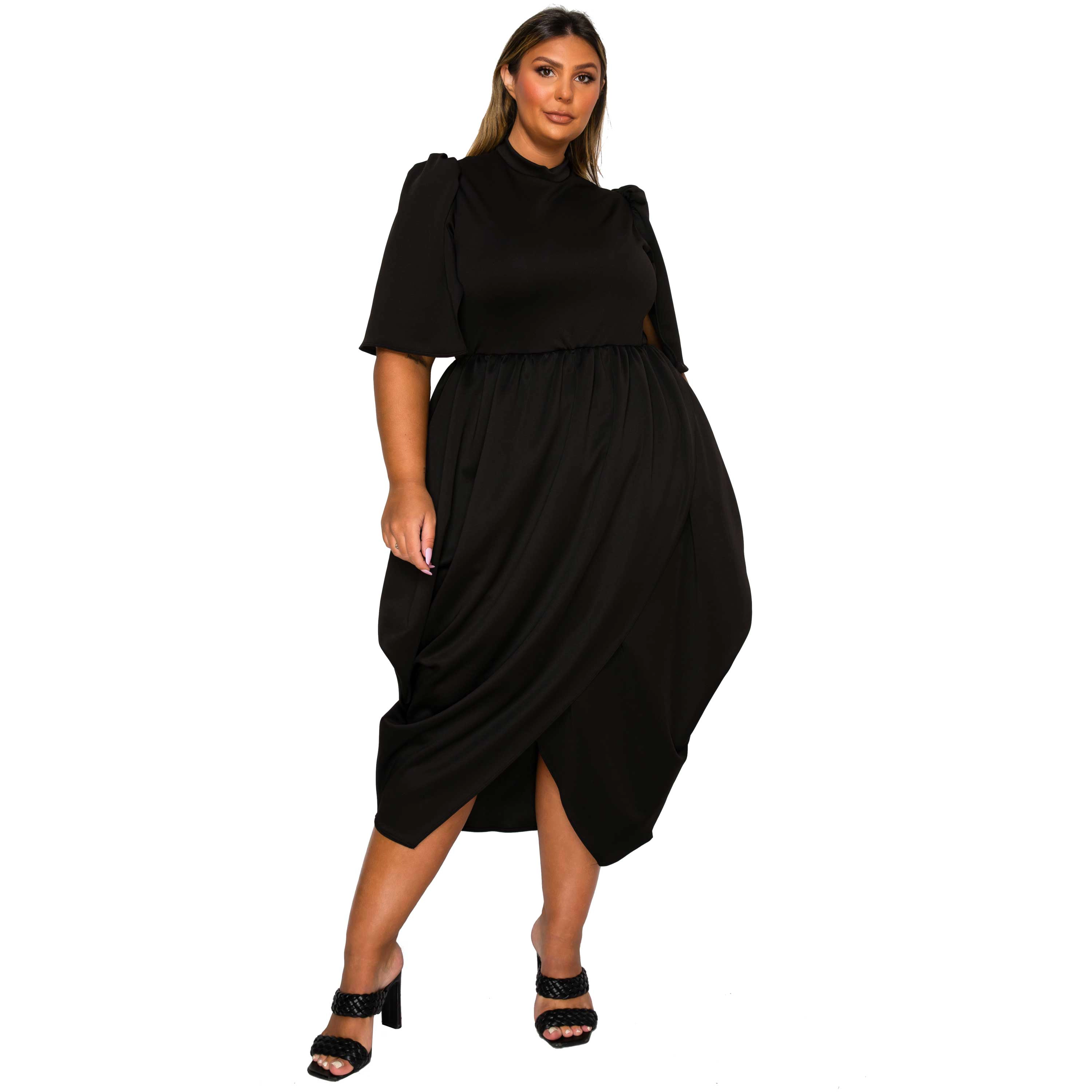L I V D Women's Plus Aesira Tulip Hem Pocket Dress