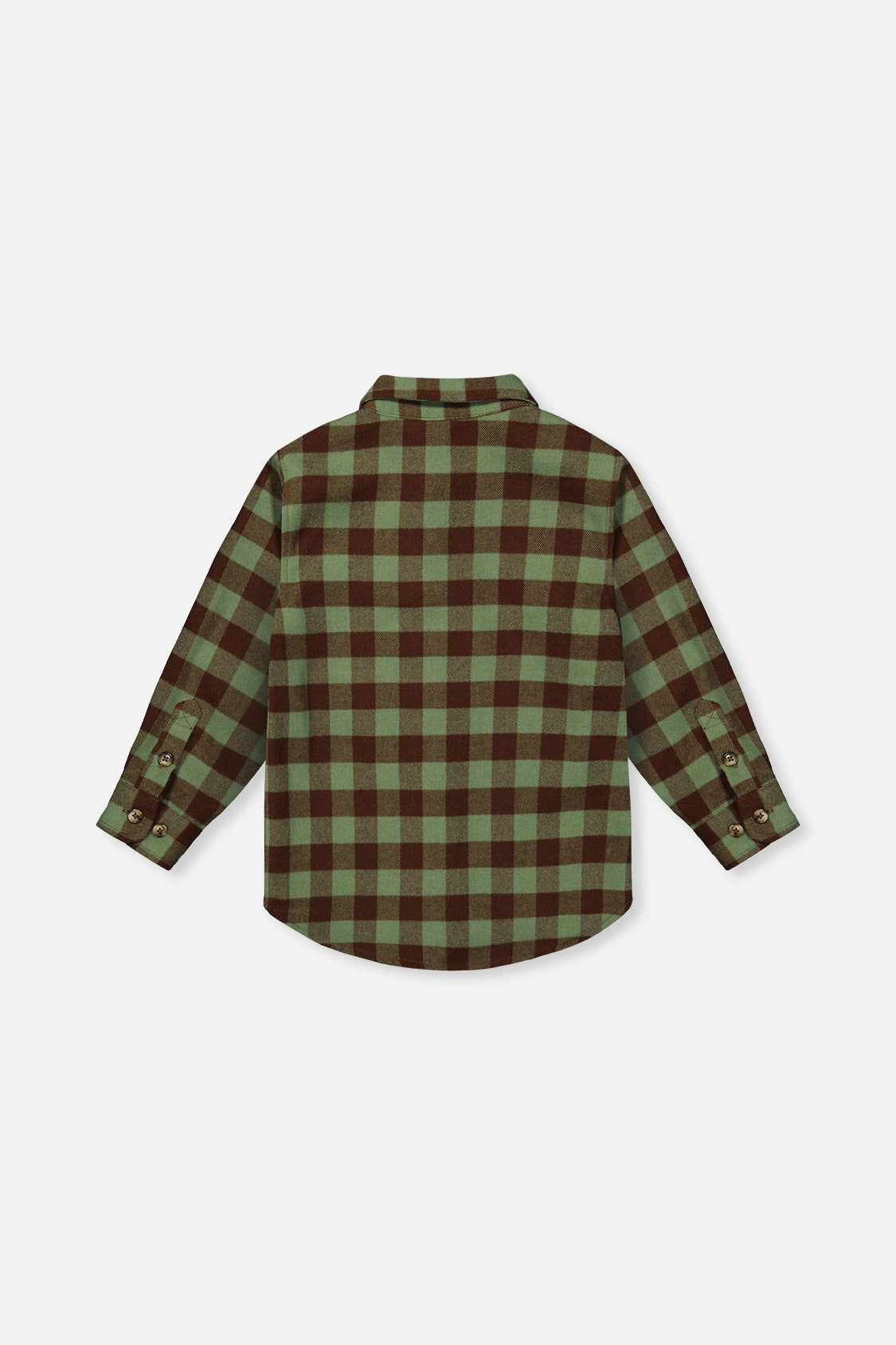 Deux par Deux Boys Brushed Plaid Flannel Button Front Shirt with Chest Pocket