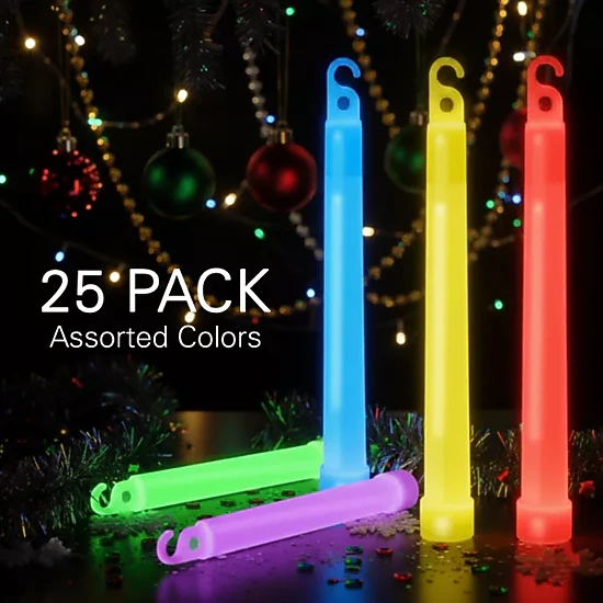 Sperric Glow Sticks 25Pcs, 6" Assorted Color Light Stick Toys & Party Favors for Kids, 12Hr Use Glow Sticks for Camping