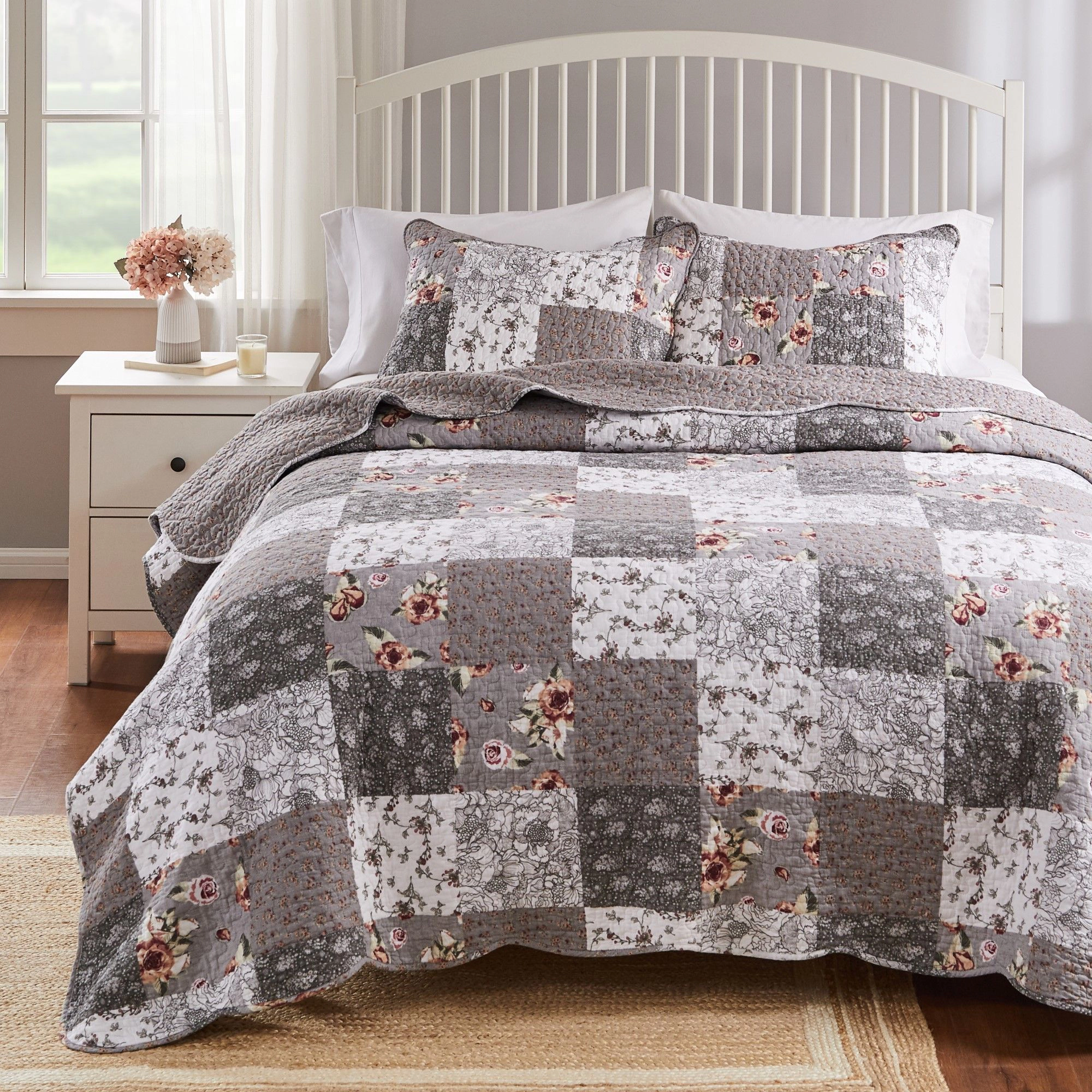 Greenland Home Fashions Barefoot Bungalow Giulia Comfortable Quilt Set 3 Piece