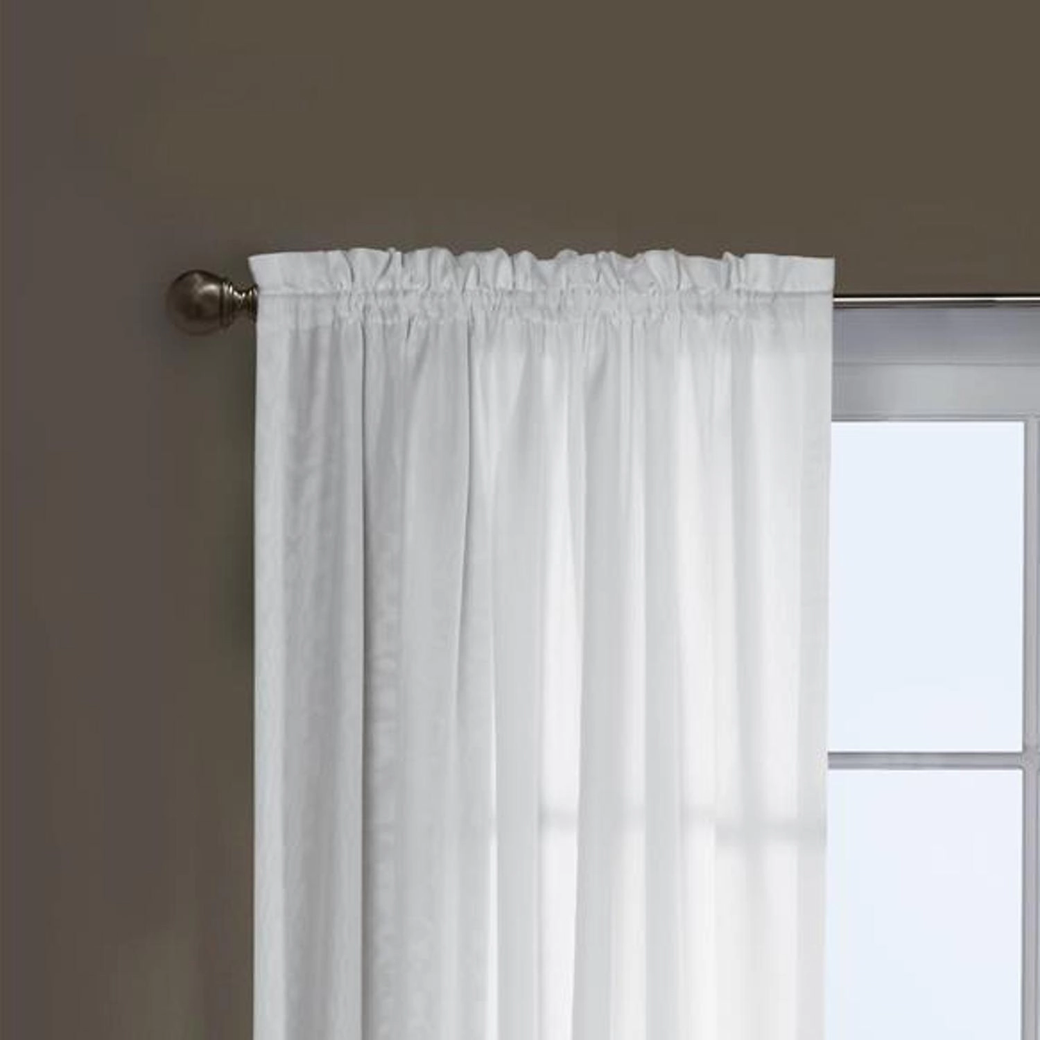 Commonwealth Thermavoile Rhapsody Lined Tailored Pole Top Curtain Panel - 54x72" - White