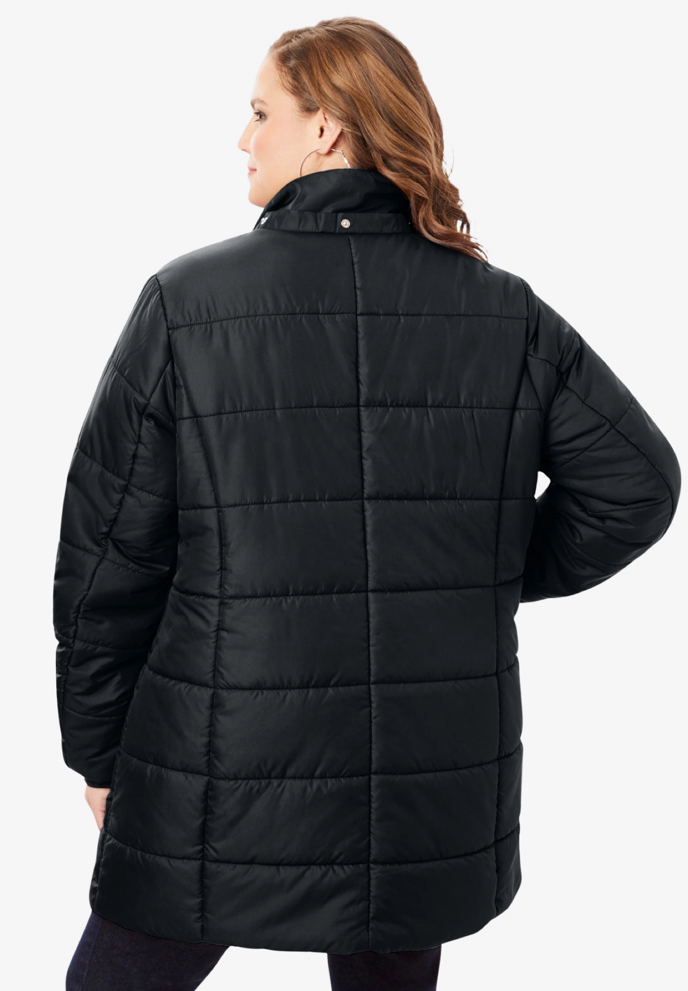 Roaman's Women's Plus Size Classic Length Puffer Coat