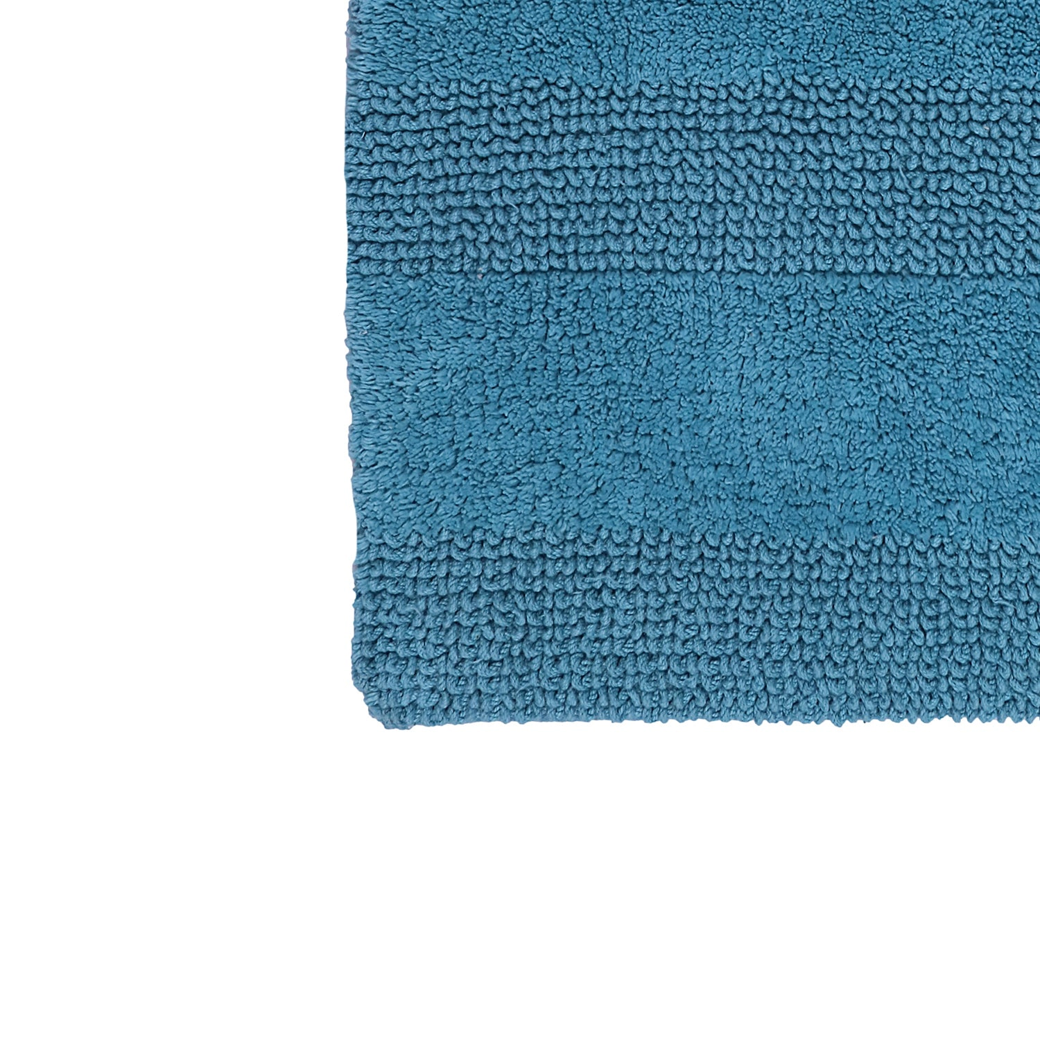 Knightsbridge Stylish And Comfortable All Season Traditional Wide Cut Design Cotton Bath Rug 21 X 34 Aqua