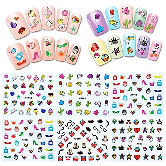 Wrapables 30 Sheets Funky Patterns Nail Art Nail Stickers 3d Nail ...