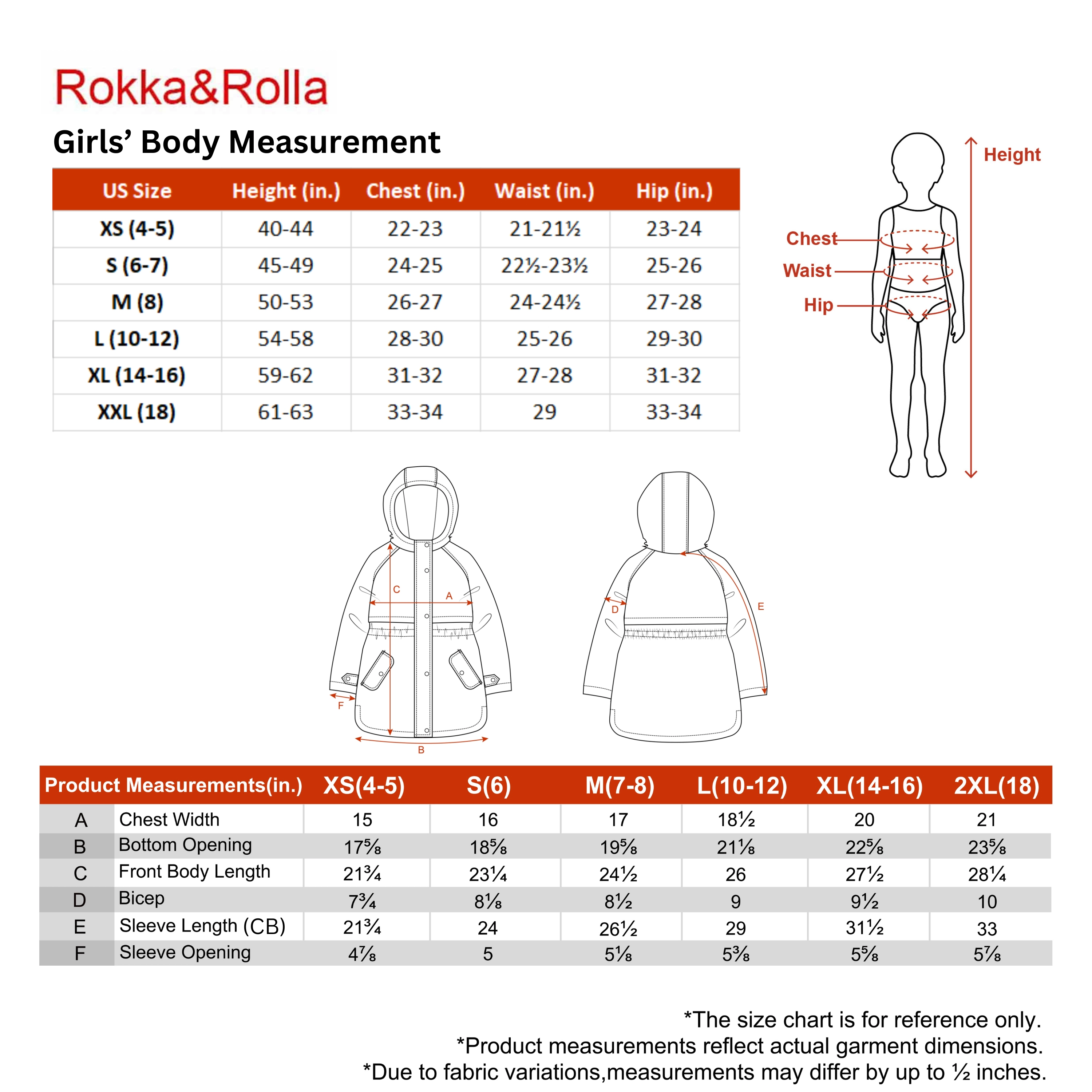 Rokka&Rolla Little & Big Kid Girls Hooded Cinched-Waist Jacket