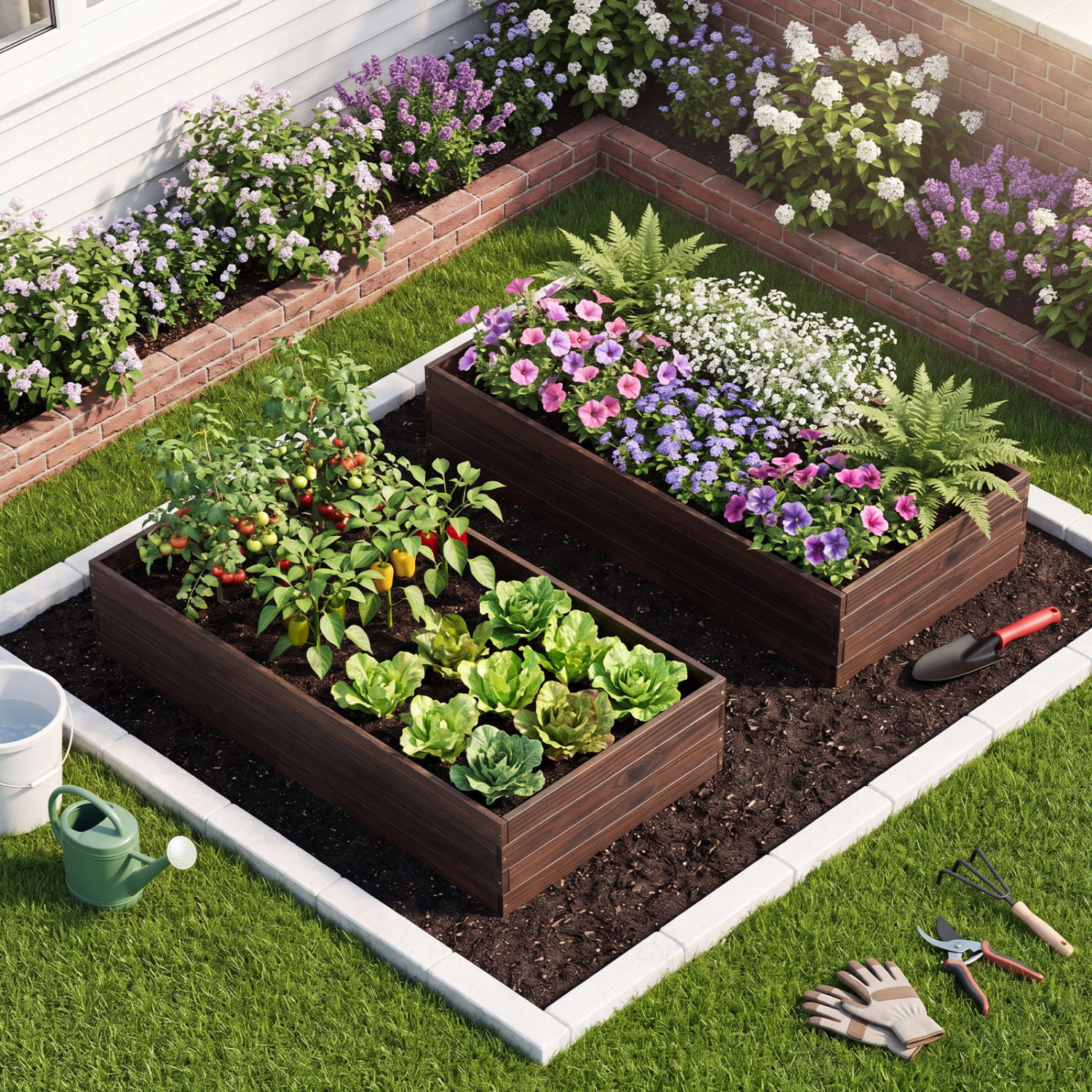 LJG Elevated Wooden Garden Planter Box Bed Kit