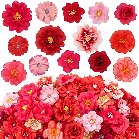 PUPWE 210Mini Silk Flower Heads Bulk Craft Petals Decoration  Purple