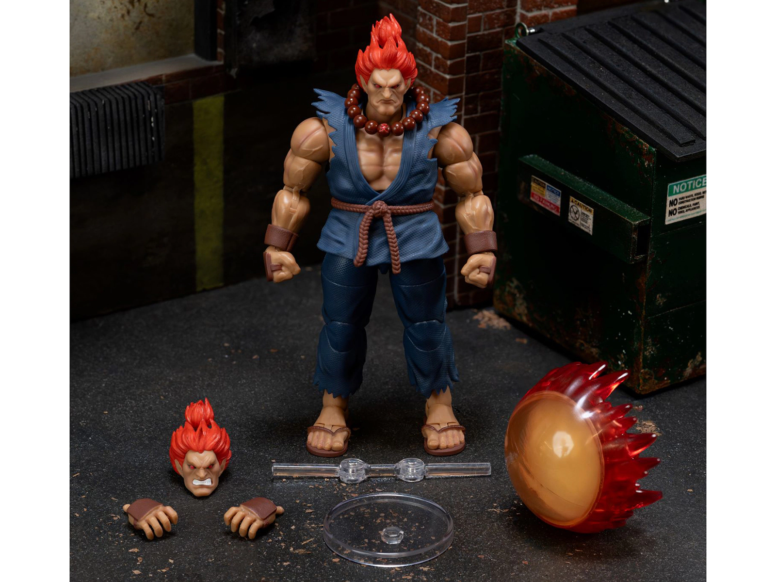 Jada Akuma 6" Moveable Figure With Accessories And Alternate Head And Hands "Ultra Street Fighter Ii: The