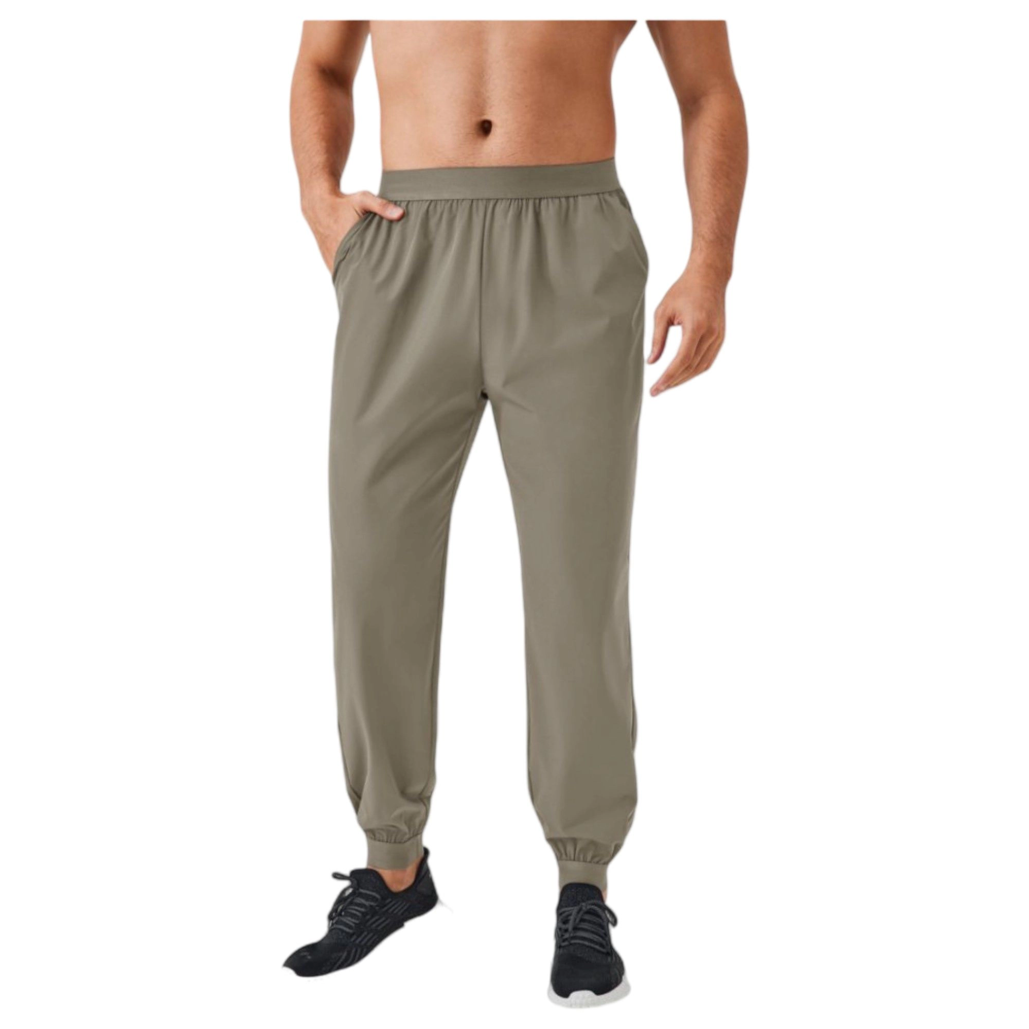 Anna-Kaci Men's Tapered Lounge Pants with Stretch Waistband and Elastic Cuffs