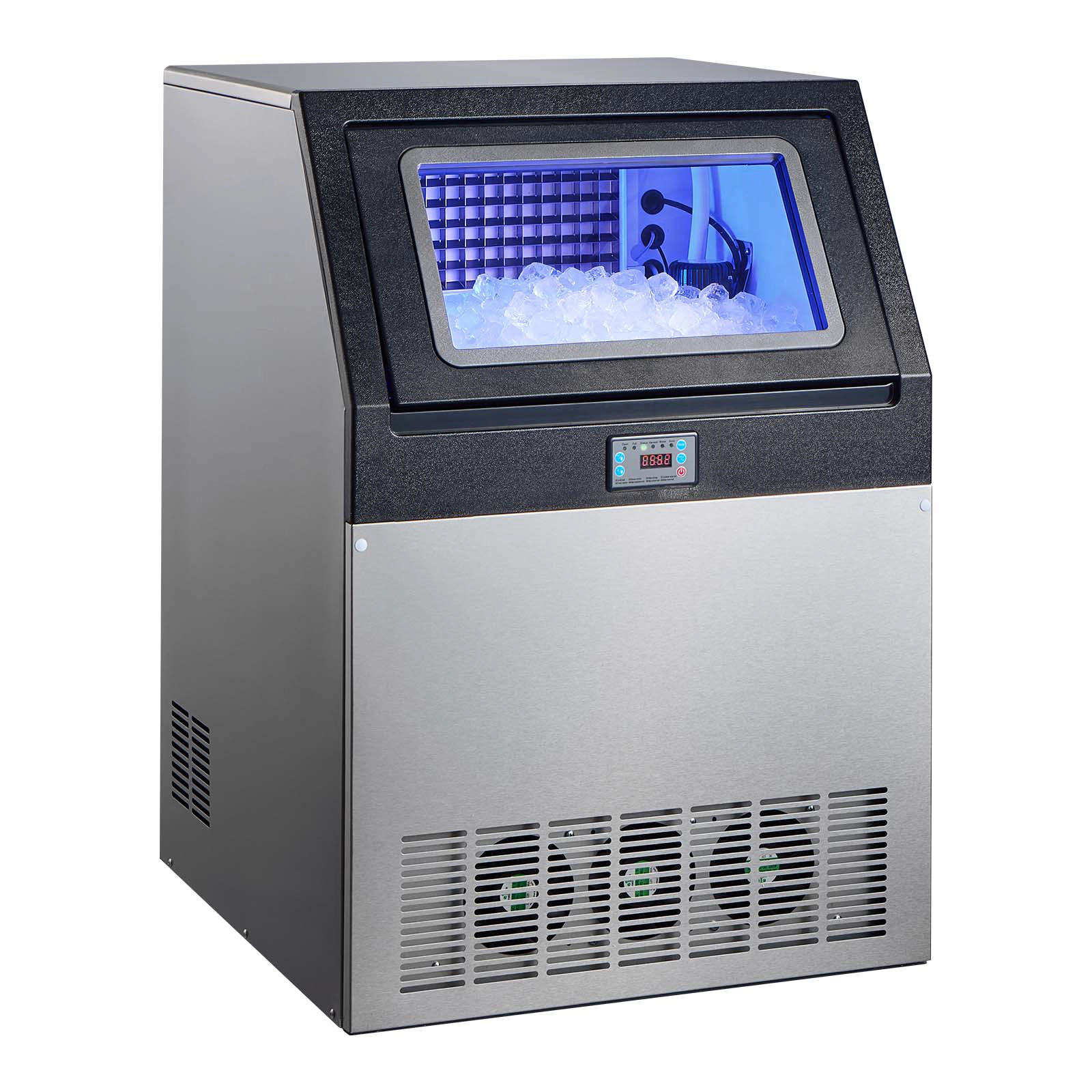 HONGGE Commercial Ice Maker Machine /24h with Storage Capacity Built-in/Freestanding/Under Counter Stainless Steel Ice