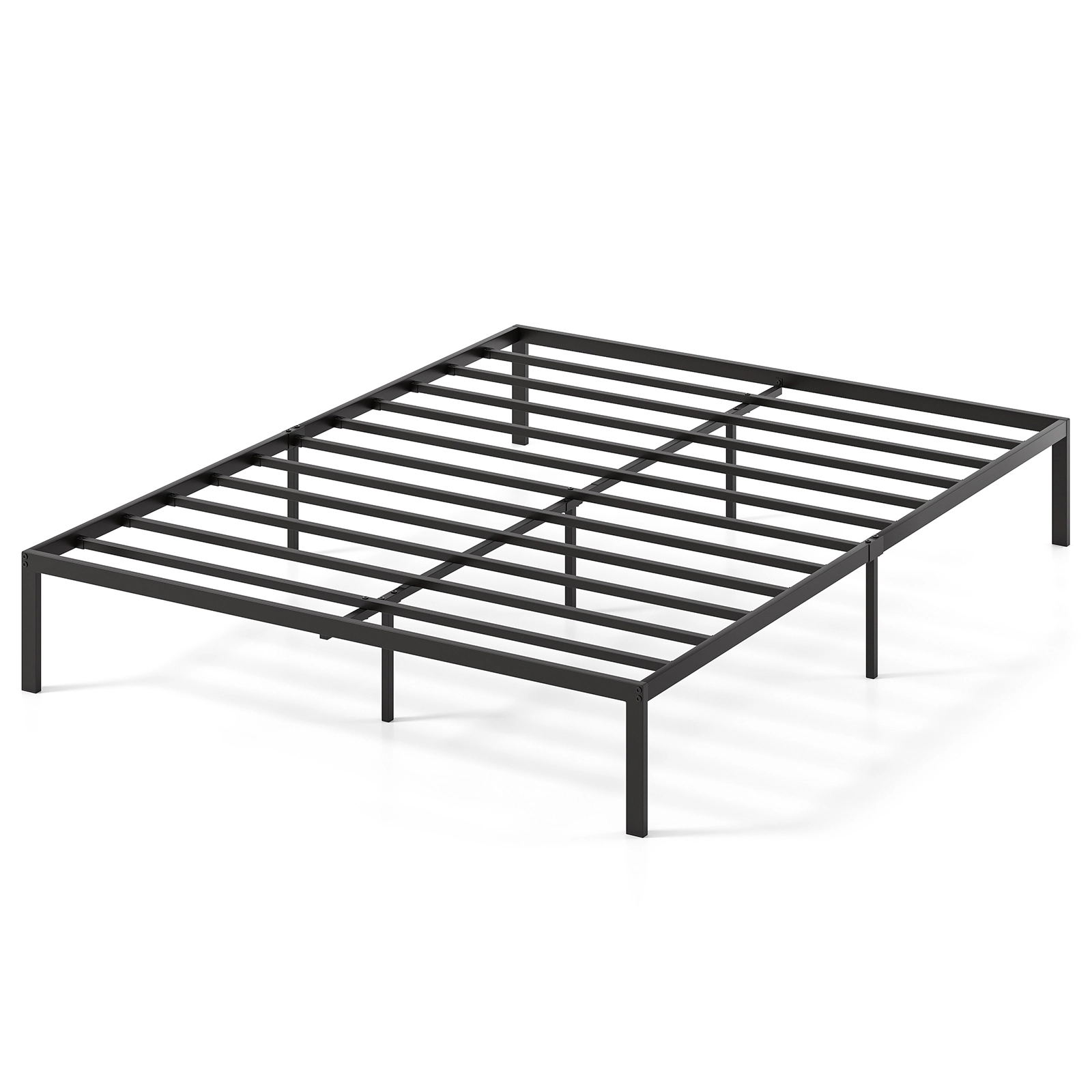 SUGIFT Black Support Slats Mattress Foundation Heavy Duty Metal Bed Frame