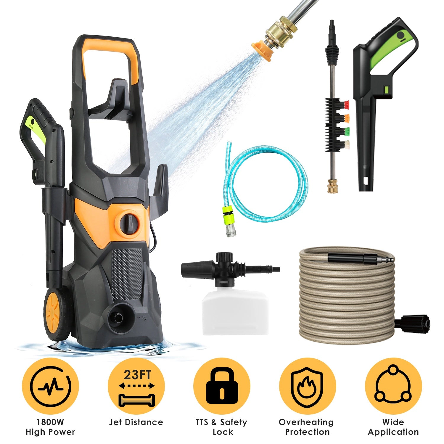 GBruno 1800W Electric Pressure Washer 4200PSI