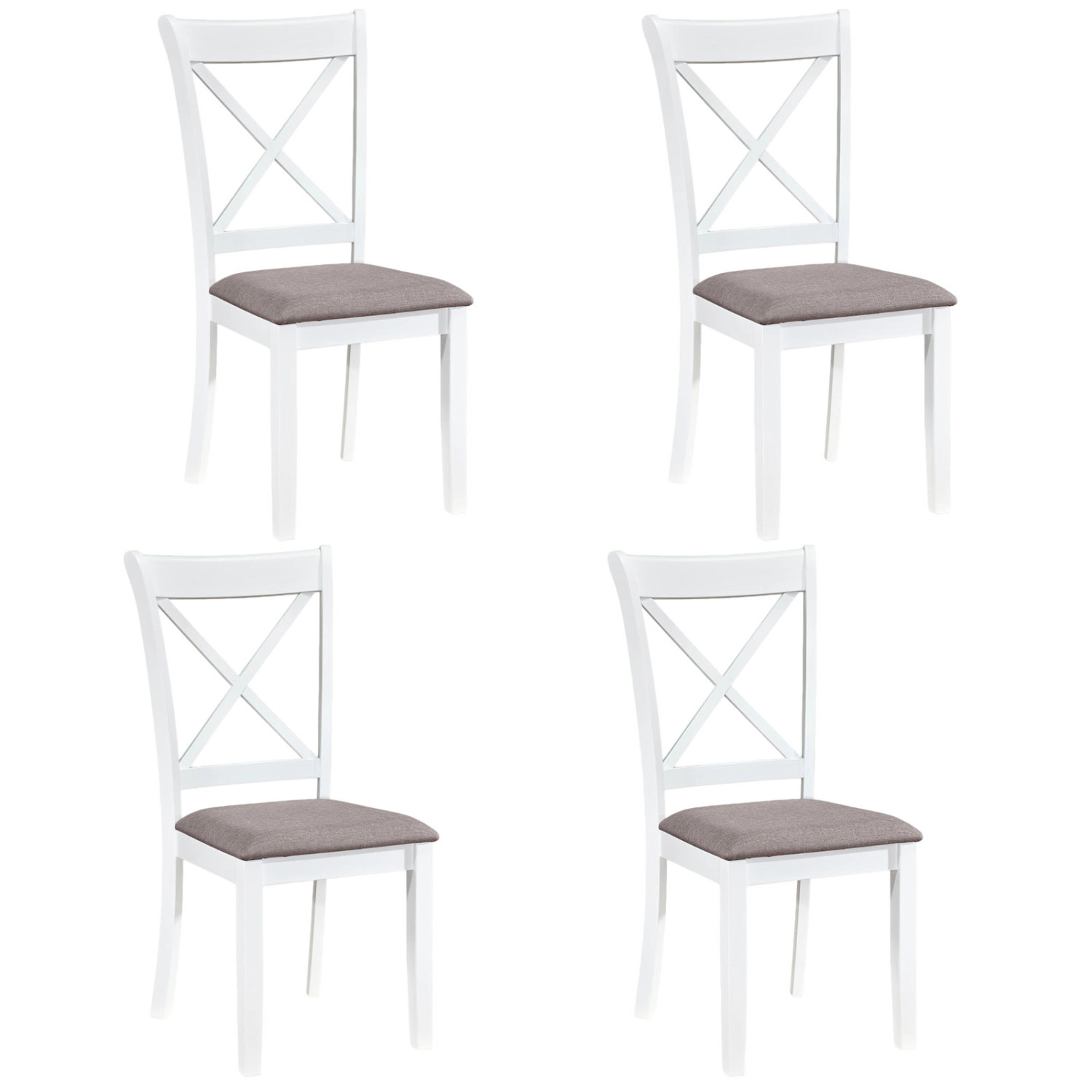 LJG Dining Chairs Set of Rubber Wood Dining Room Chairs with Comfortable Backrest and Padded Seat