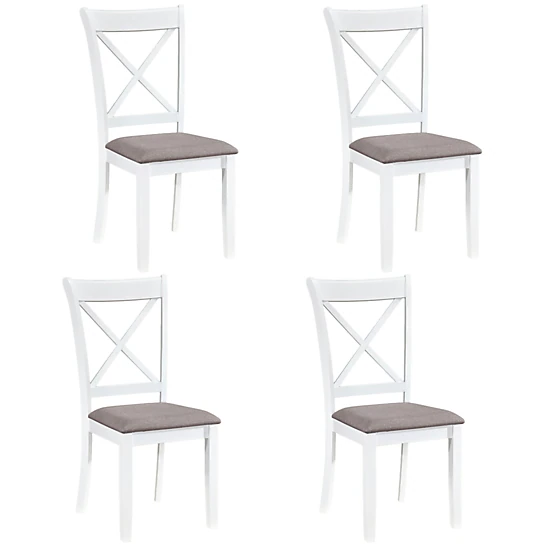LJG Dining Chairs Set of 4 Rubber Wood Dining Room Chairs with Comfortable Backrest and Padded Seat