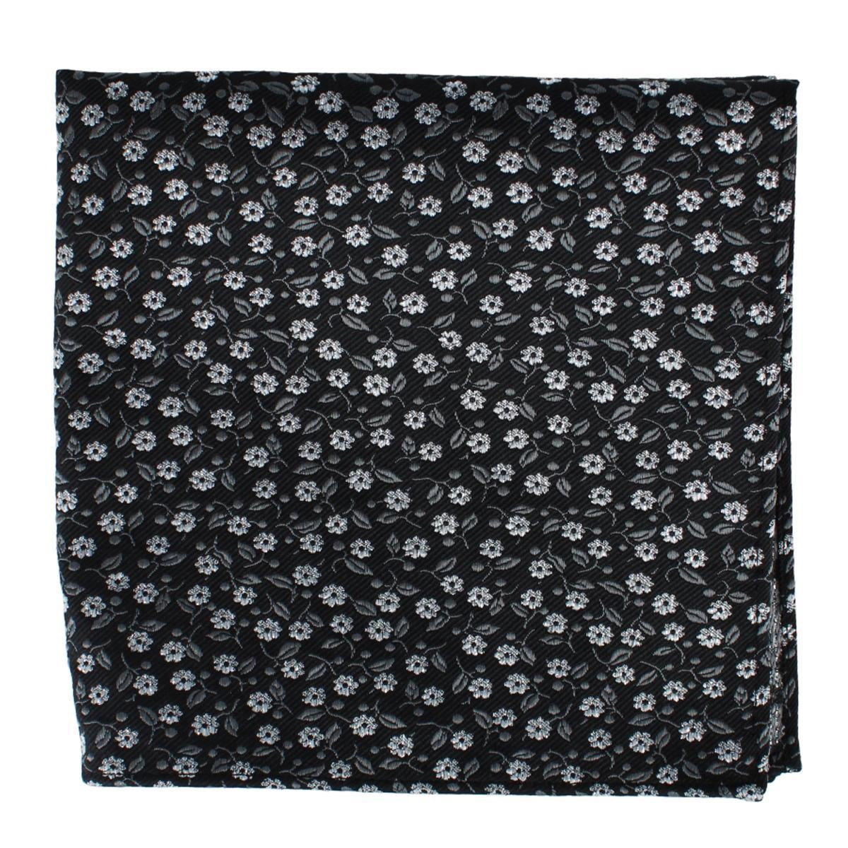 Ascentix Metallic Flowers and Leaves Pocket Square