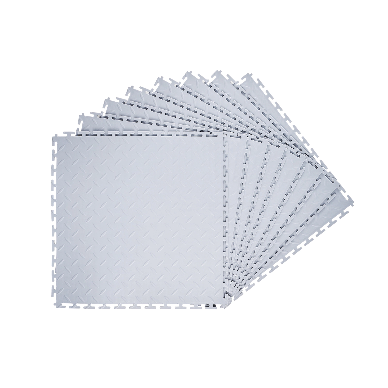 HONGGE Garage Floor Tiles Interlocking 20.2 x 20.2 x 0.2 in Interlocking Modular Garage Flooring Tiles Diamond Plate