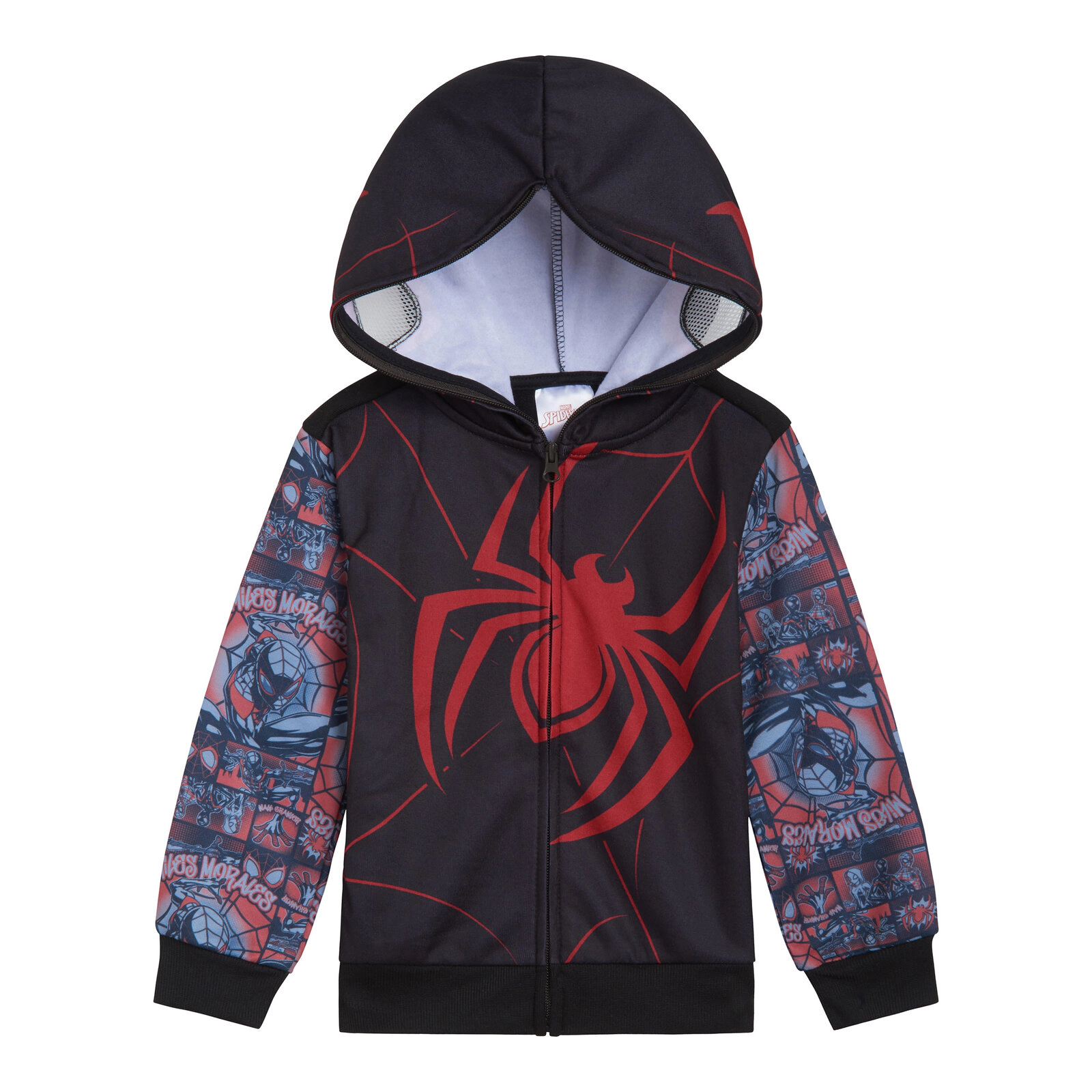 Marvel Spider-Verse Miles Morales Boys' Cosplay Fleece Zip-Up Hoodie