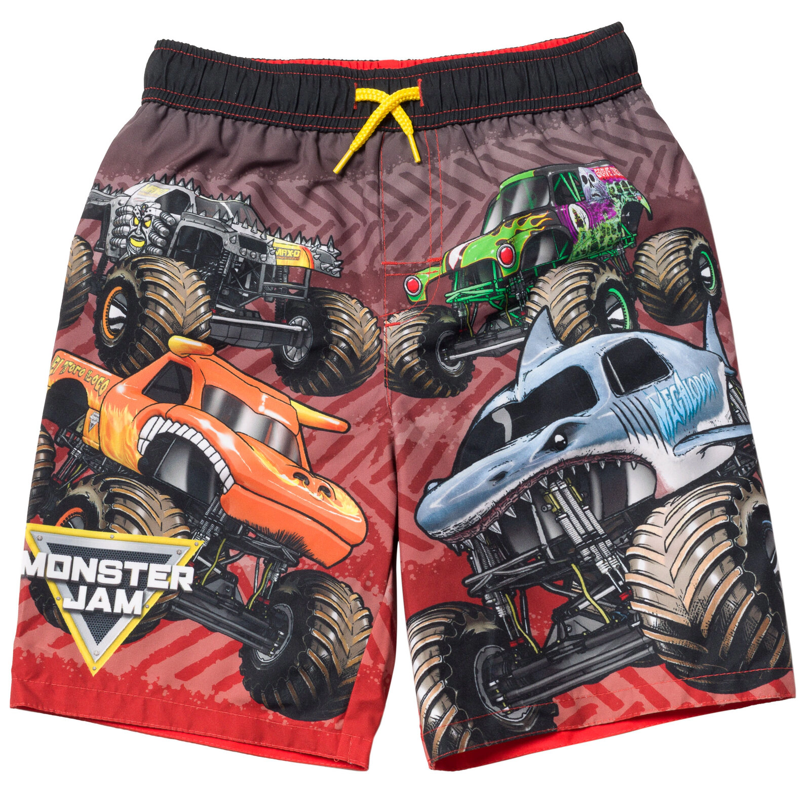 Monster Jam Boys' Swim Trunks with Mesh Lining