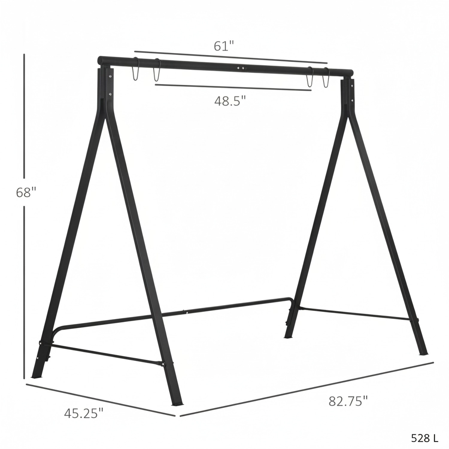 HONGGE Metal Porch Swing Stand, Heavy Duty Swing Frame, Hanging Chair Stand Only, 528 LBS Weight Capacity, for Backyard